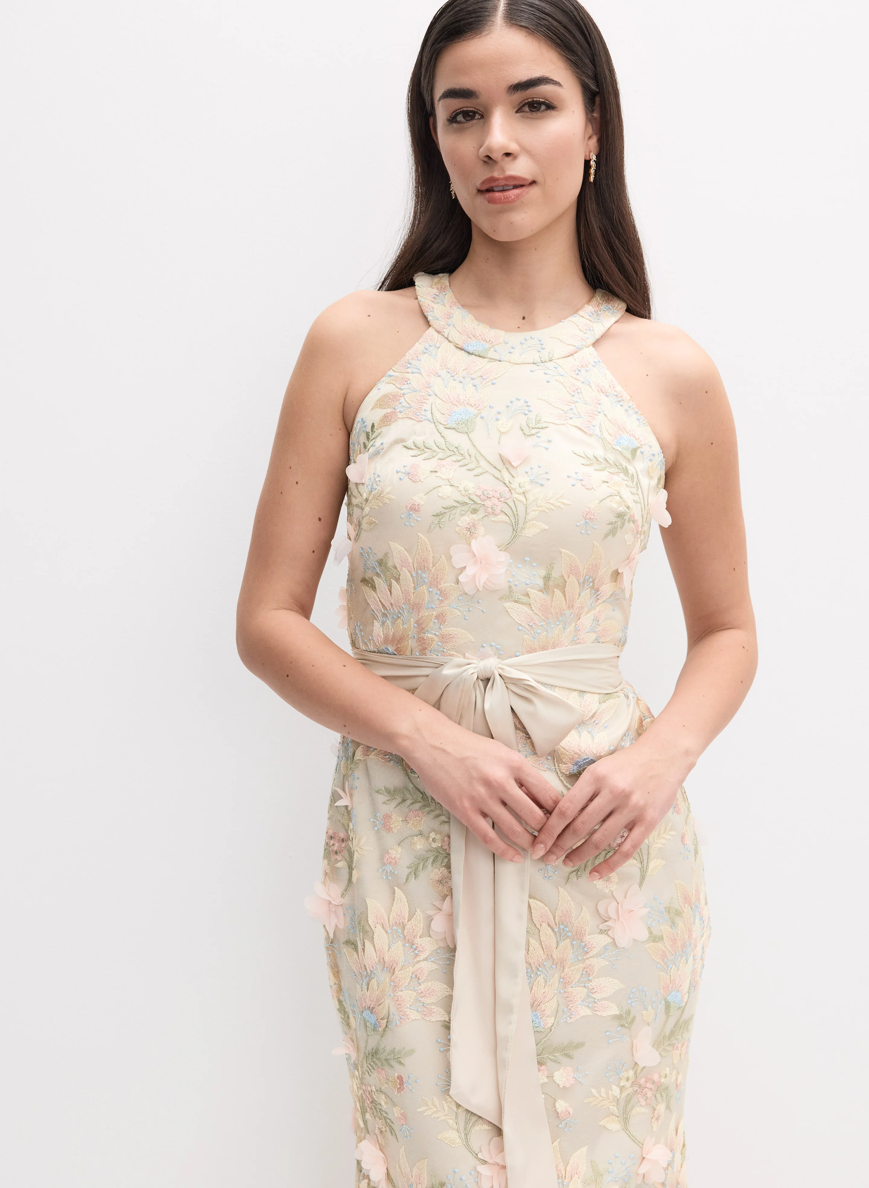 Floral Embroidered Lace Dress - Image 7