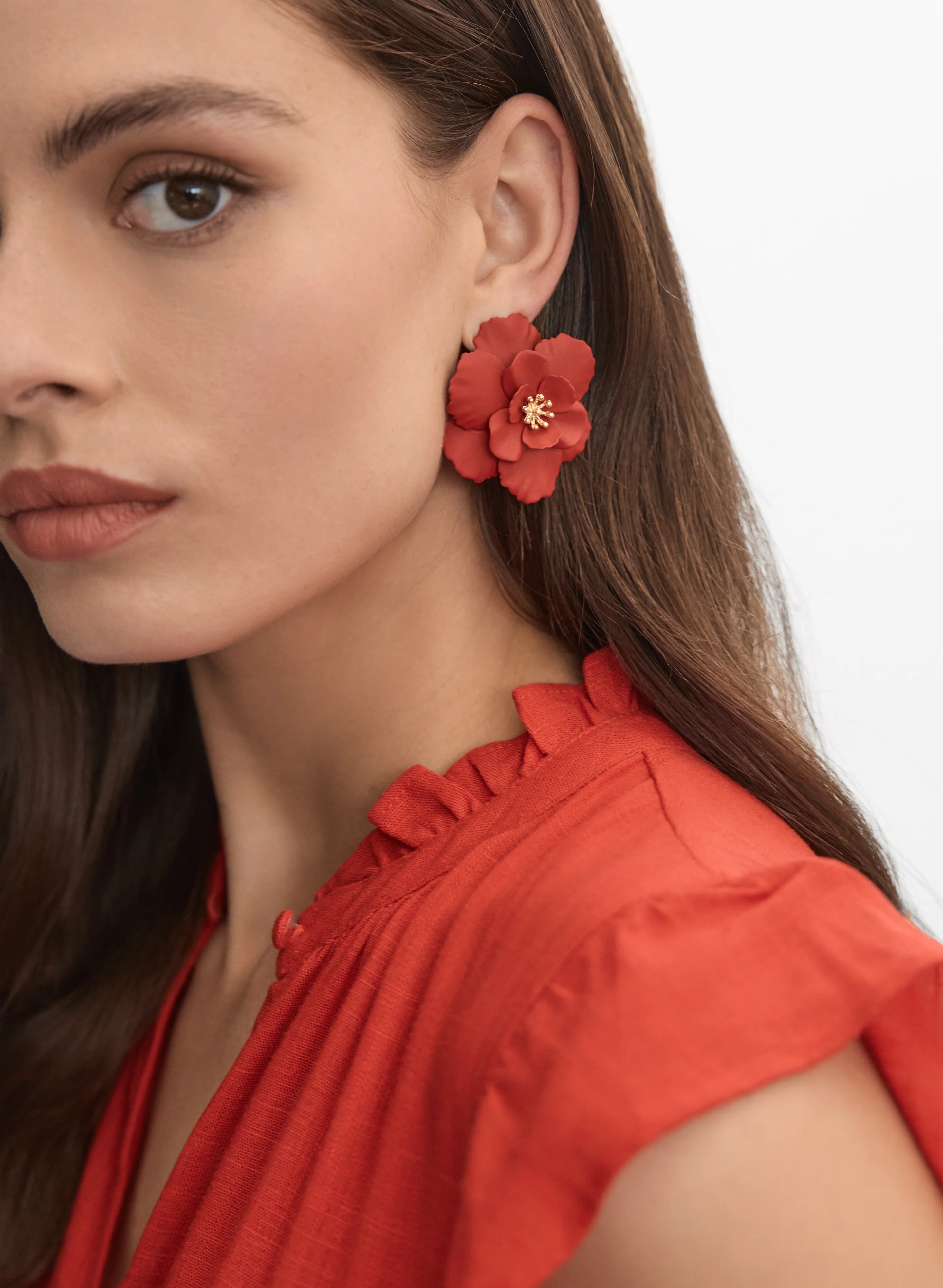 Floral Enamel Earrings - Image 3