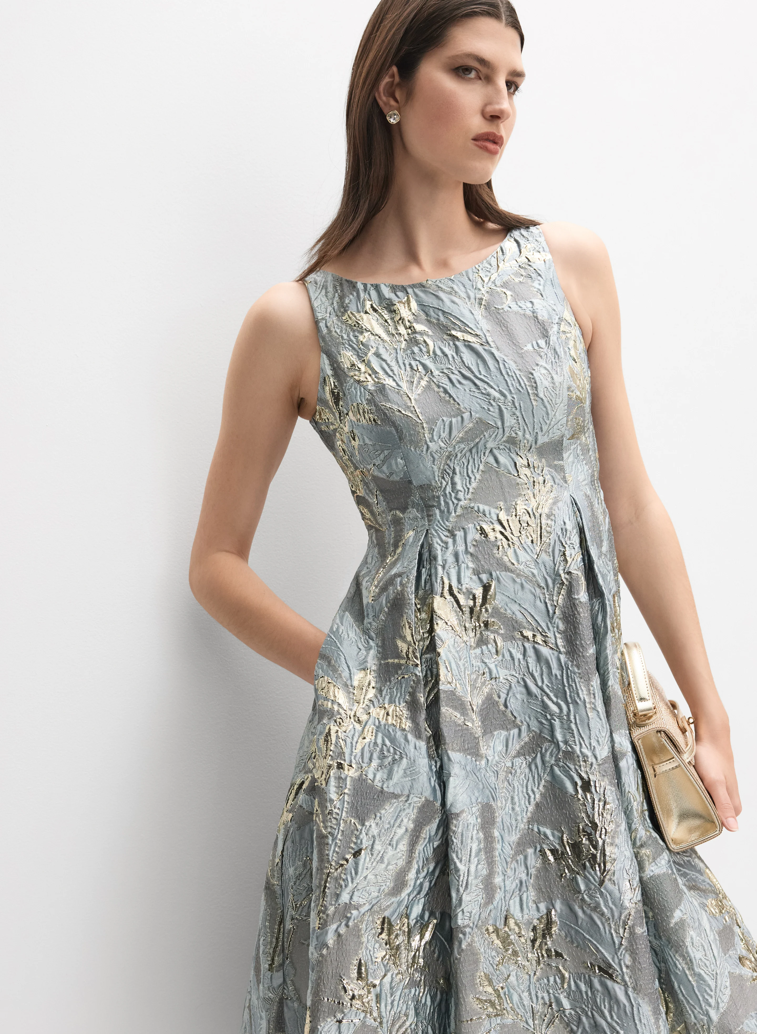 Floral Jacquard Dress - Image 4