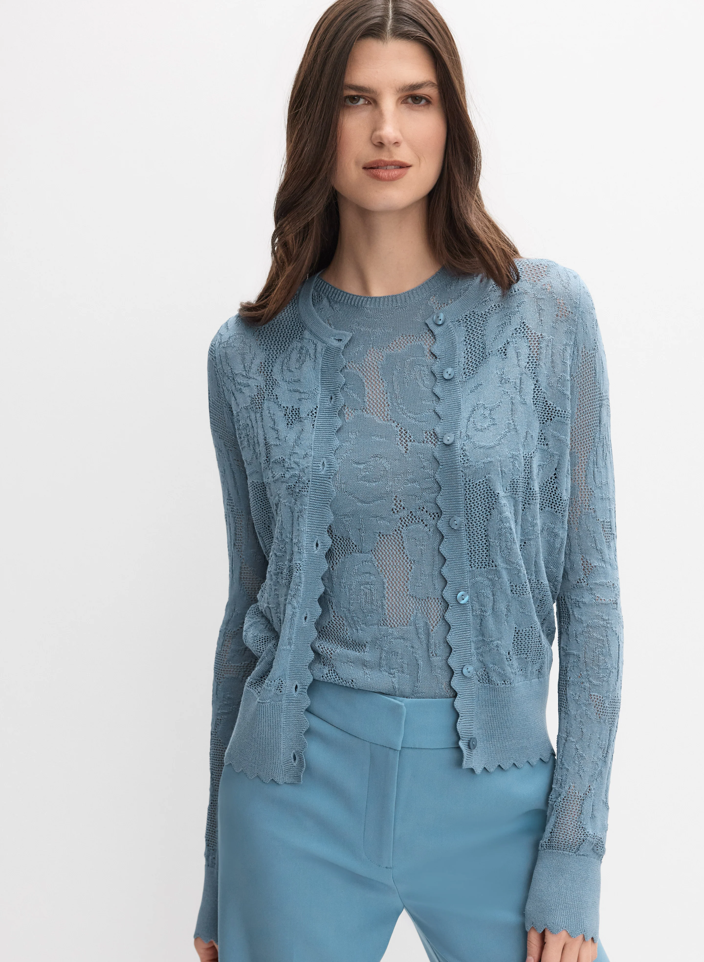 Floral Open-Knit Cardigan
