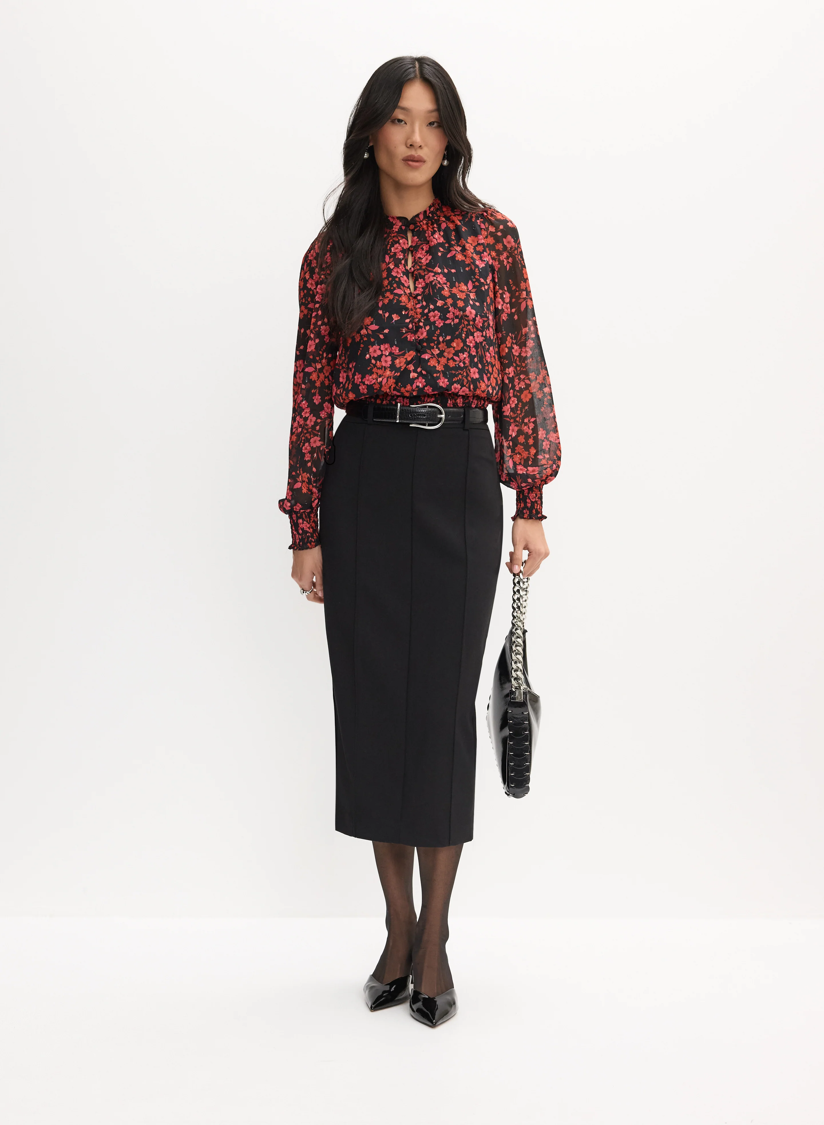 Floral Smocked Detail Blouse - Image 3