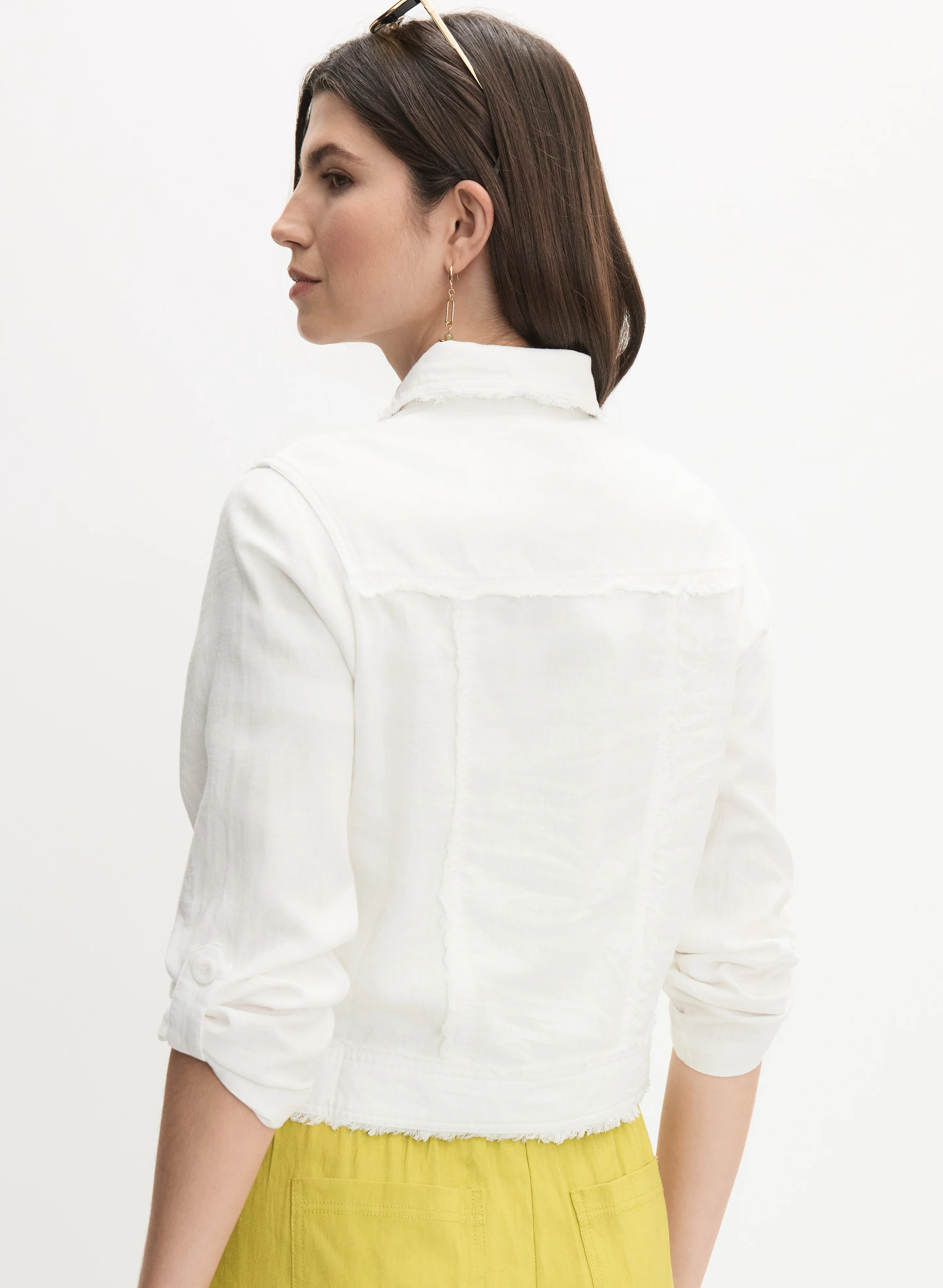 Frayed Linen-Blend Jacket - Image 4