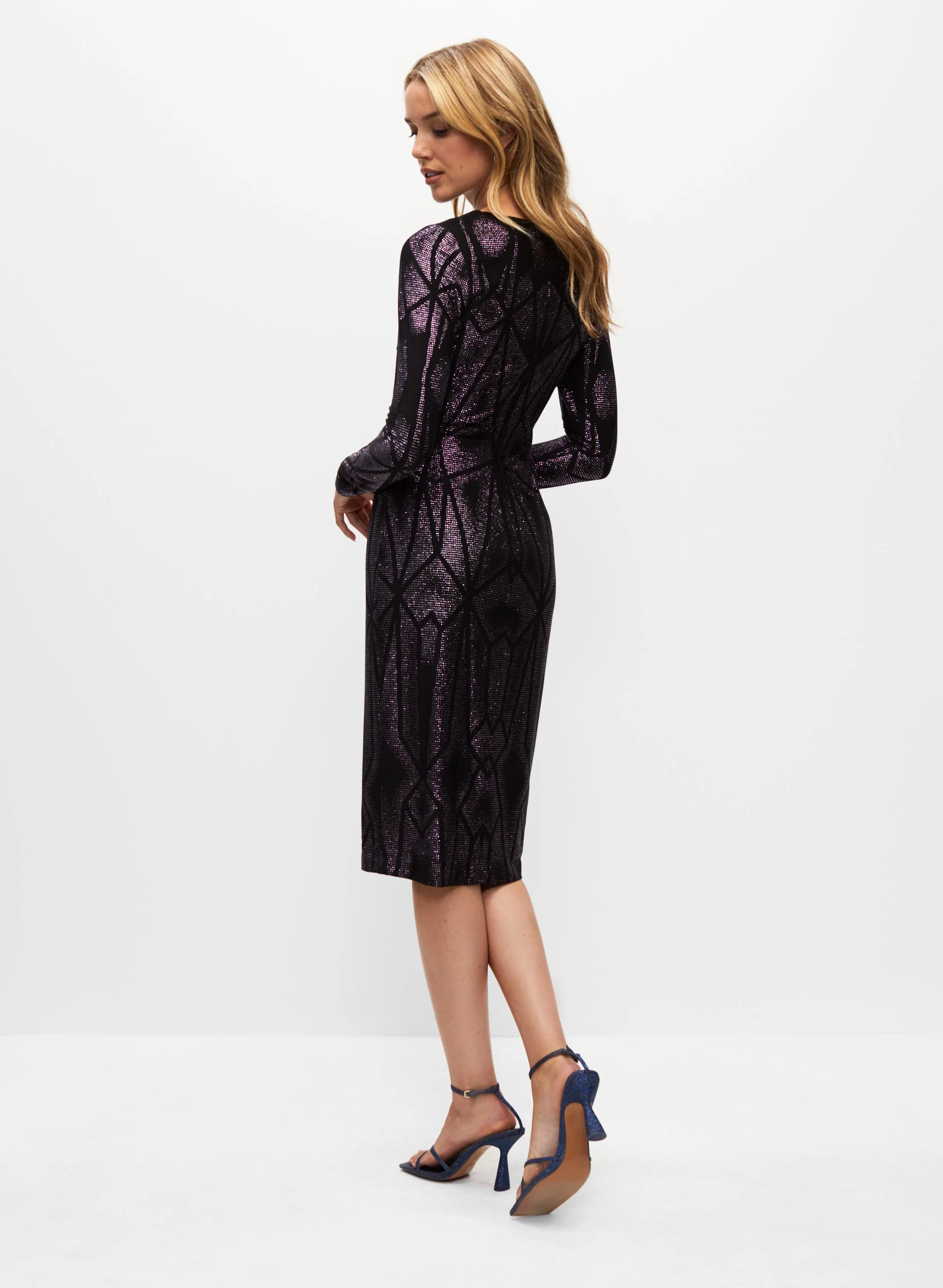 Glitter Geometric Motif Dress - Image 2