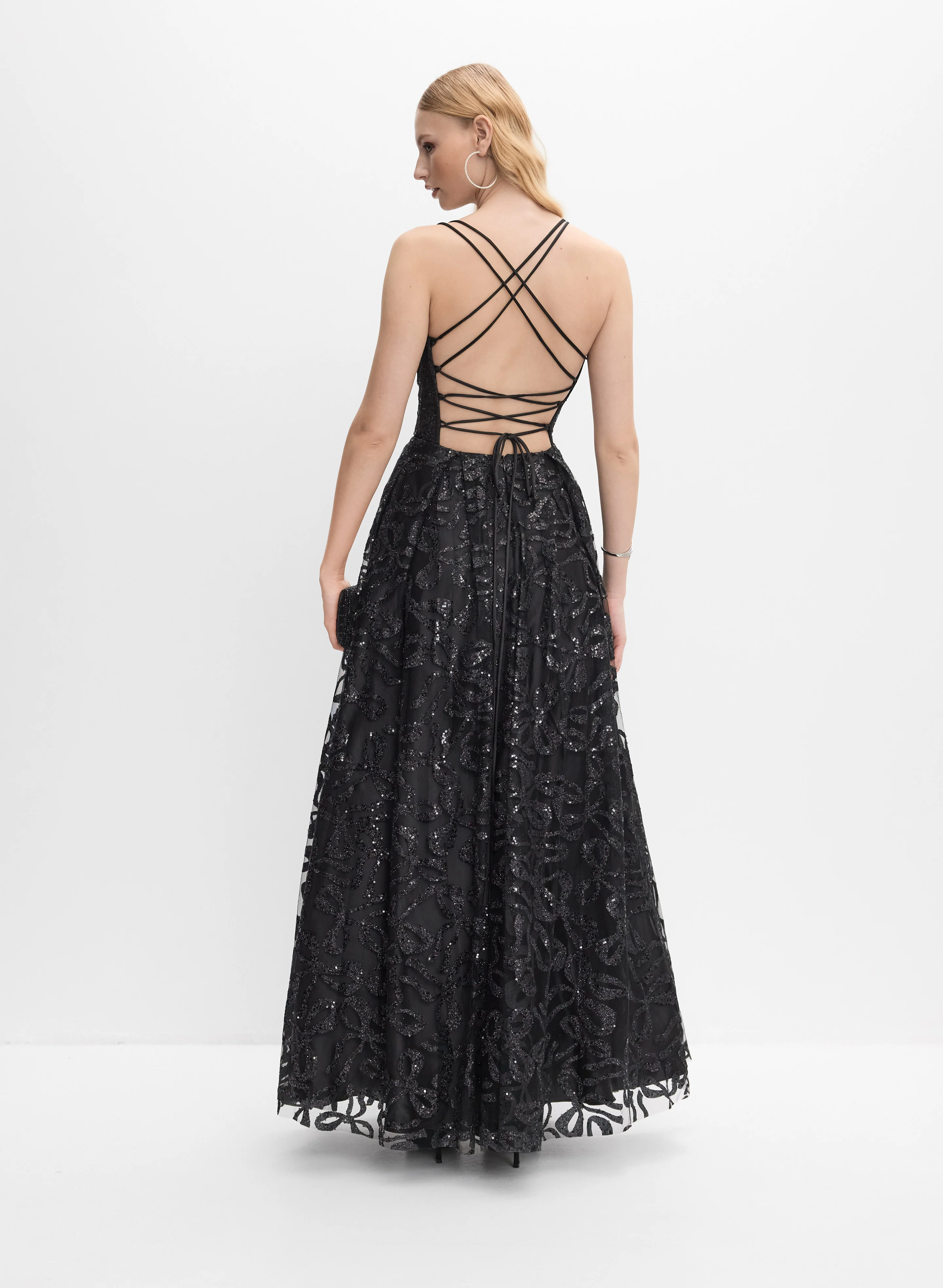 Glitter Tulle Ballgown Dress - Image 4