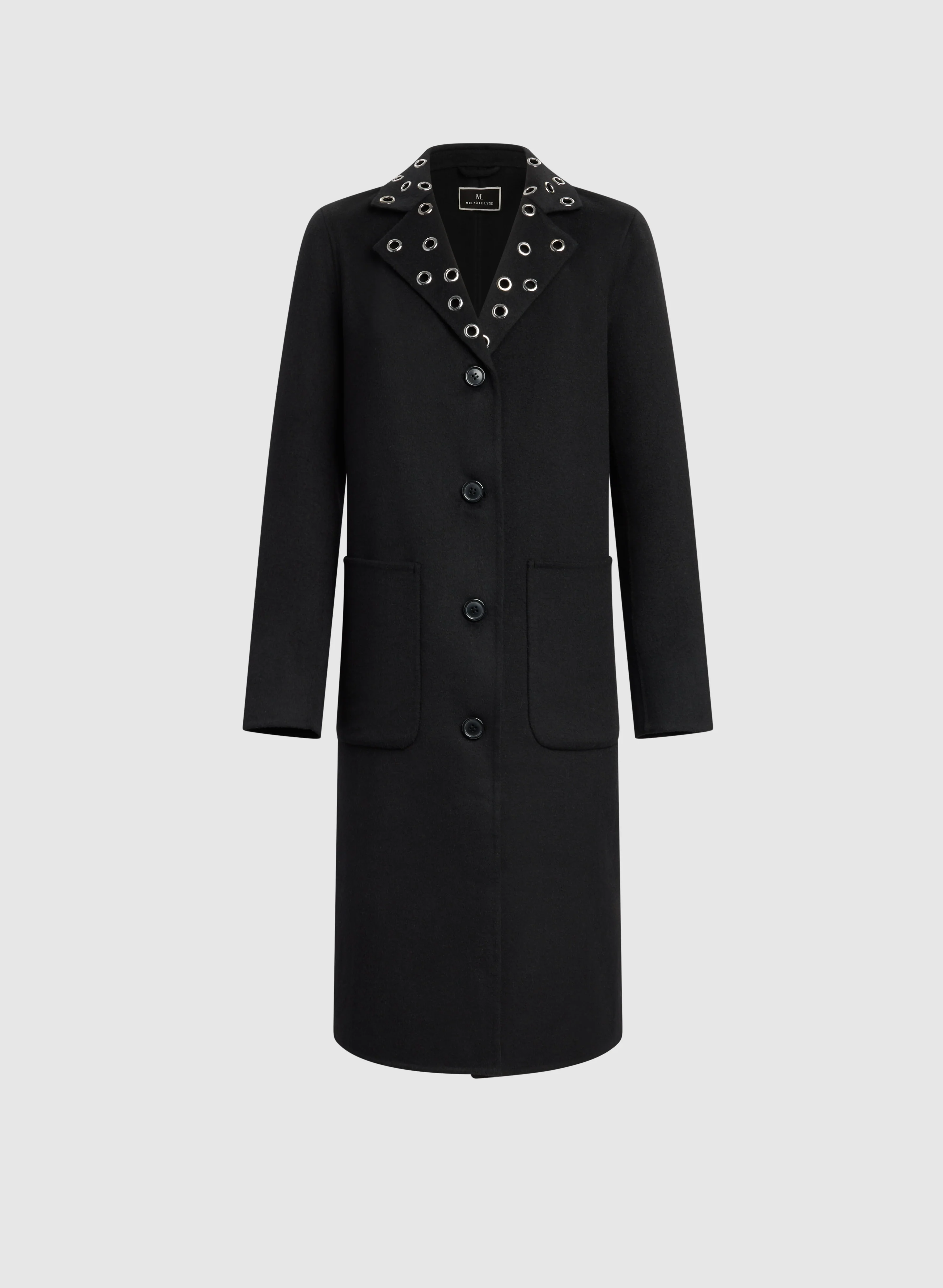 Grommet Detail Wool-Blend Coat - Image 6