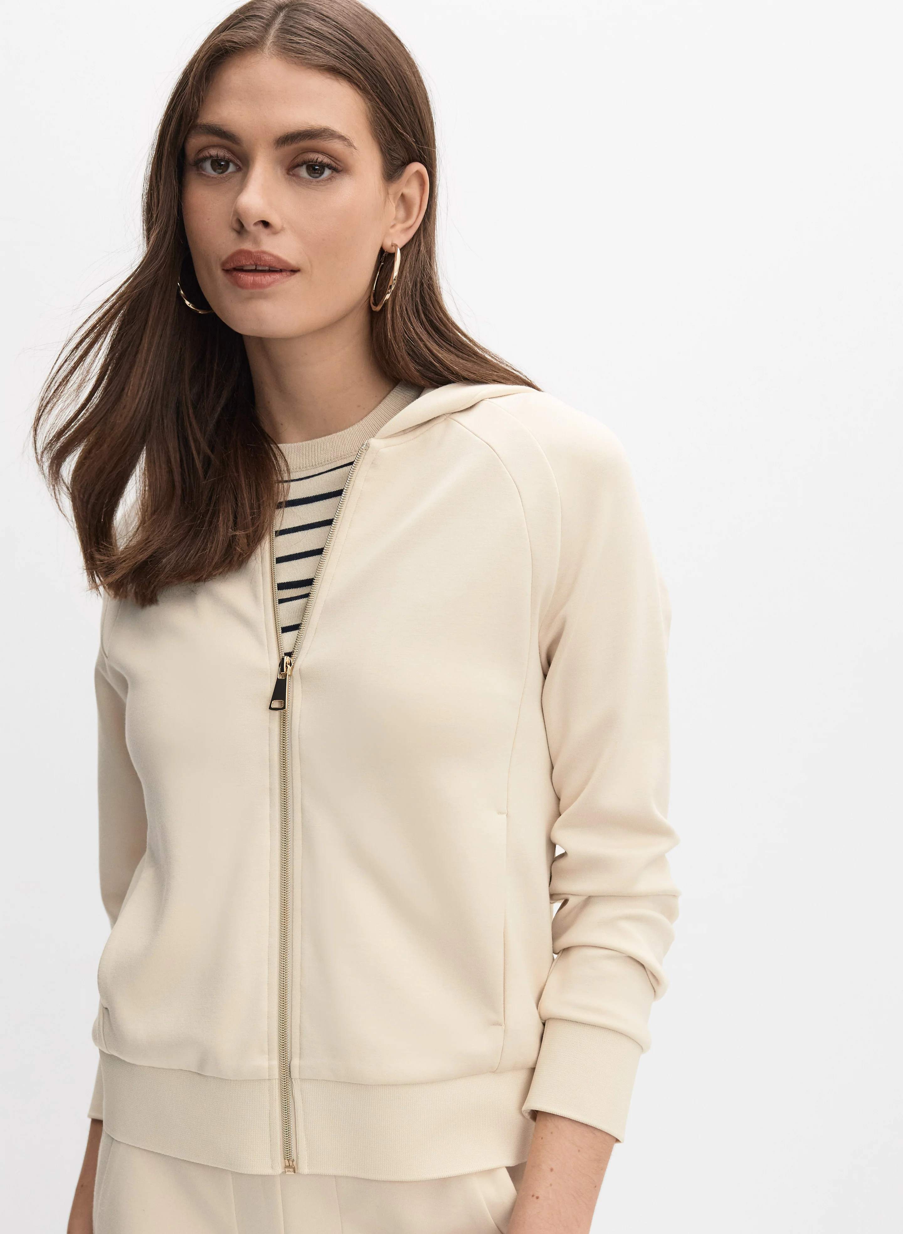 Hooded Lace-Up Detail Jacket