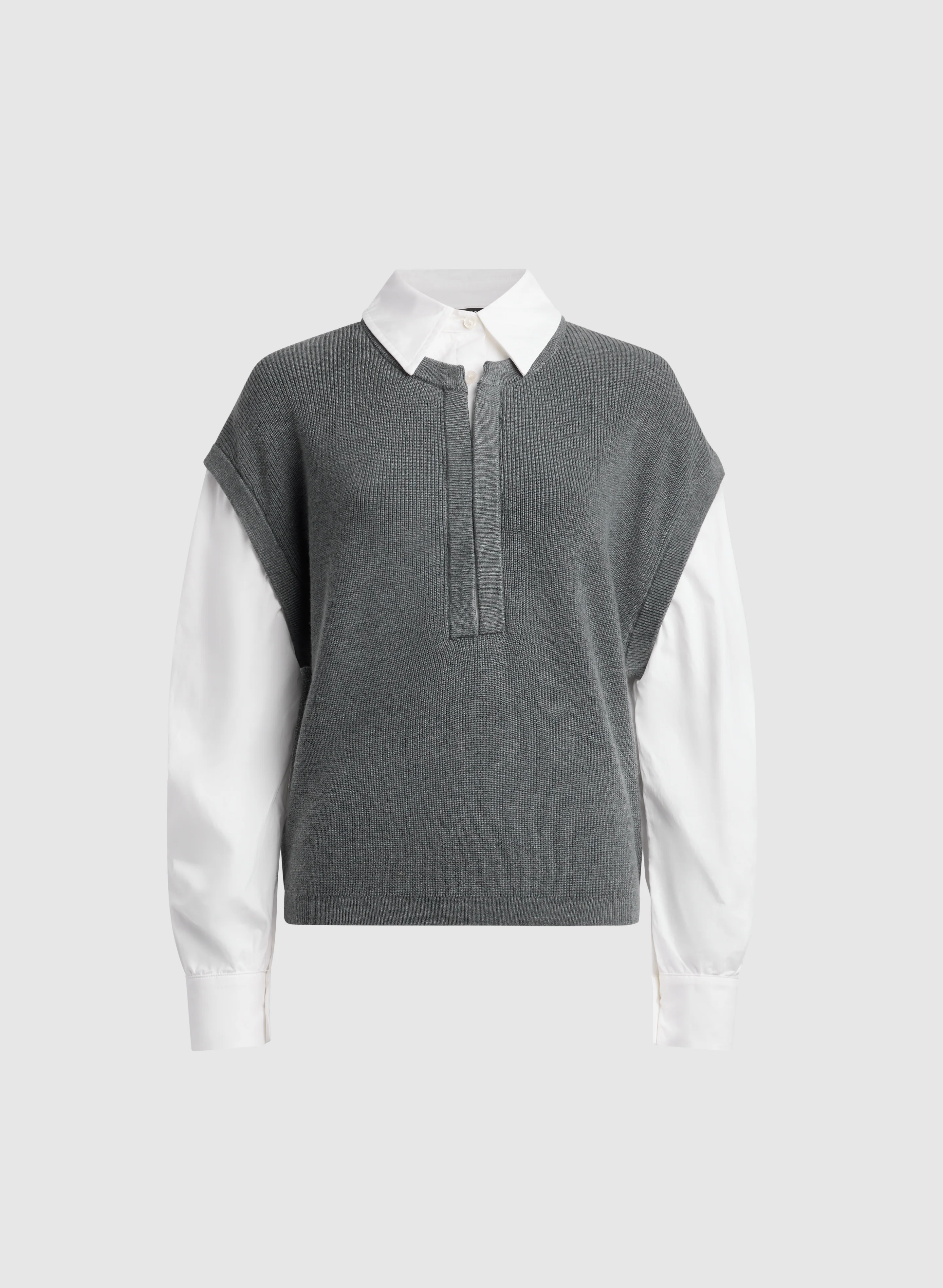 Illusion Knit & Blouse Top - Image 6