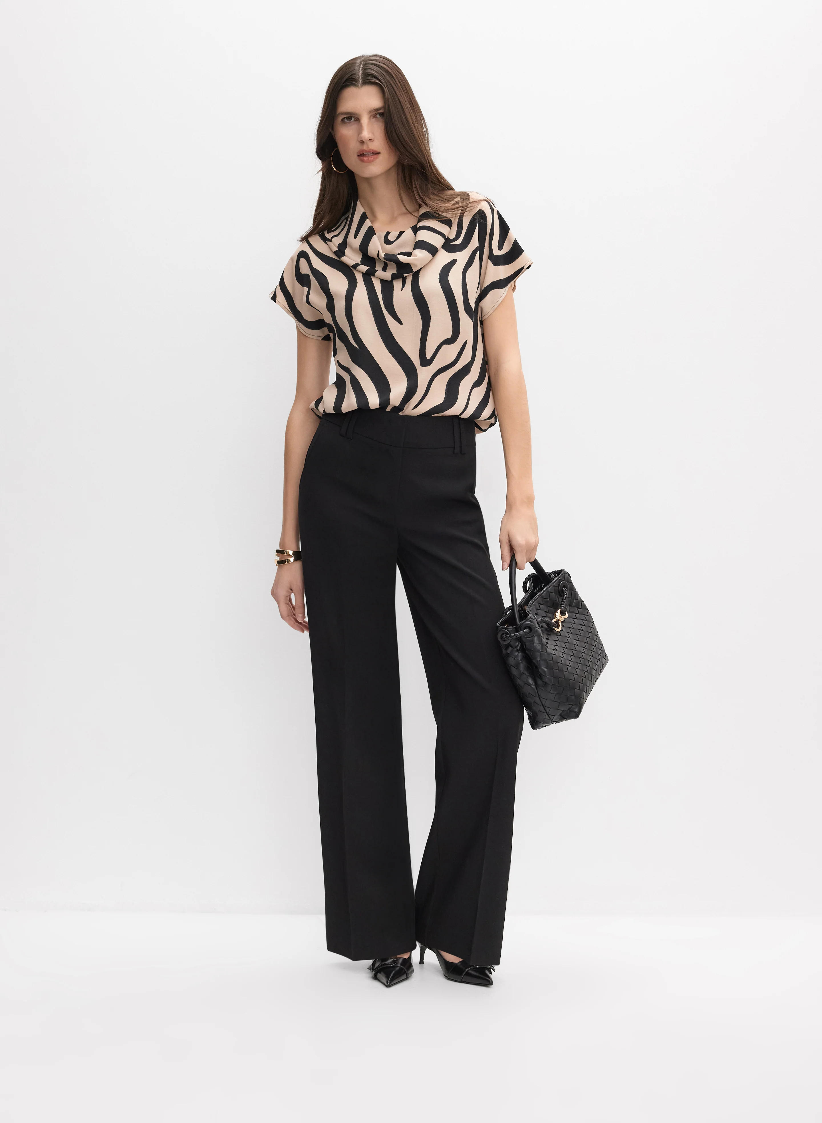 Joseph Ribkoff - Animal Cowl Neck Top - Image 3
