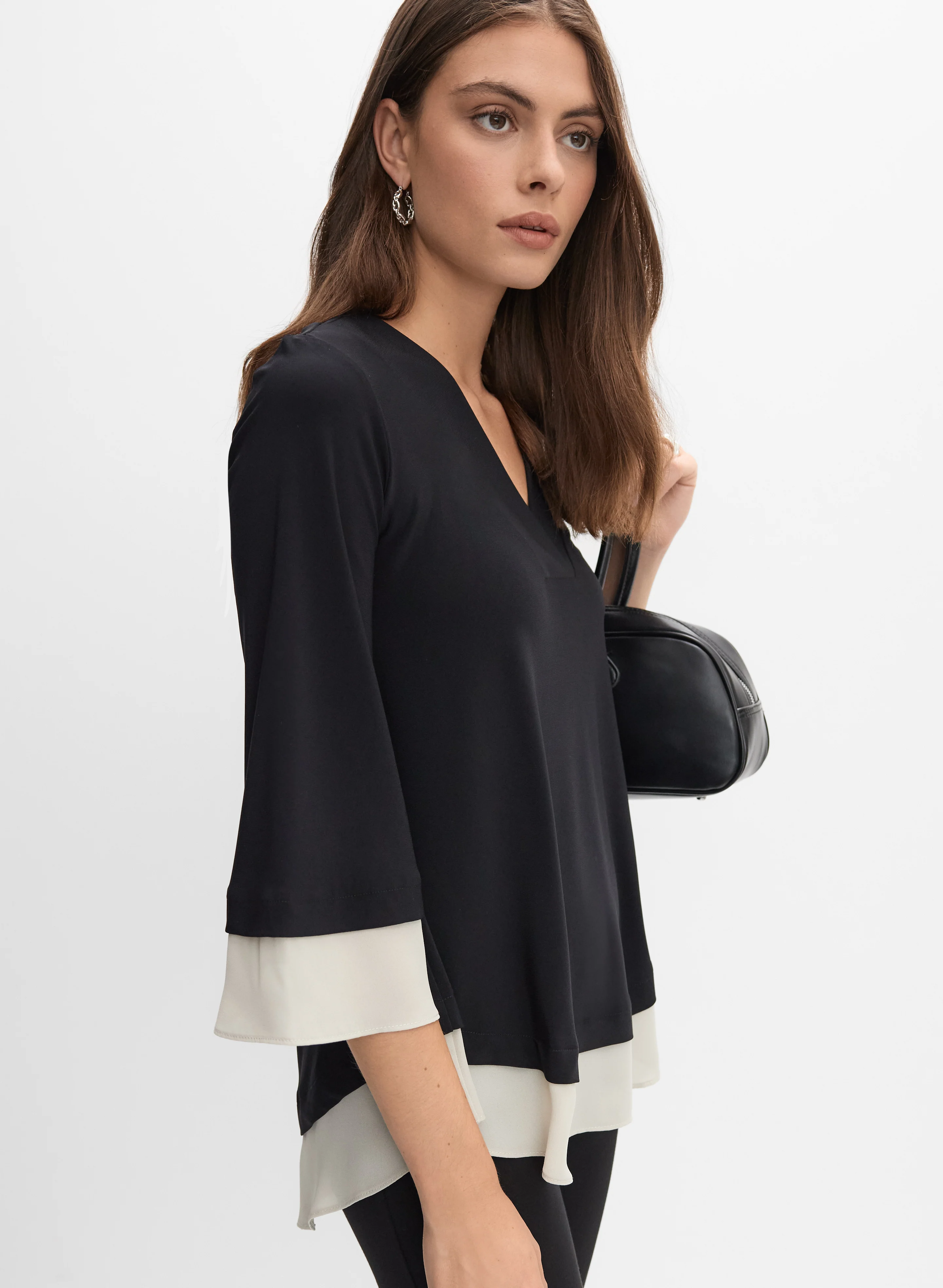 Joseph Ribkoff - Contrast Trim Top - Image 6