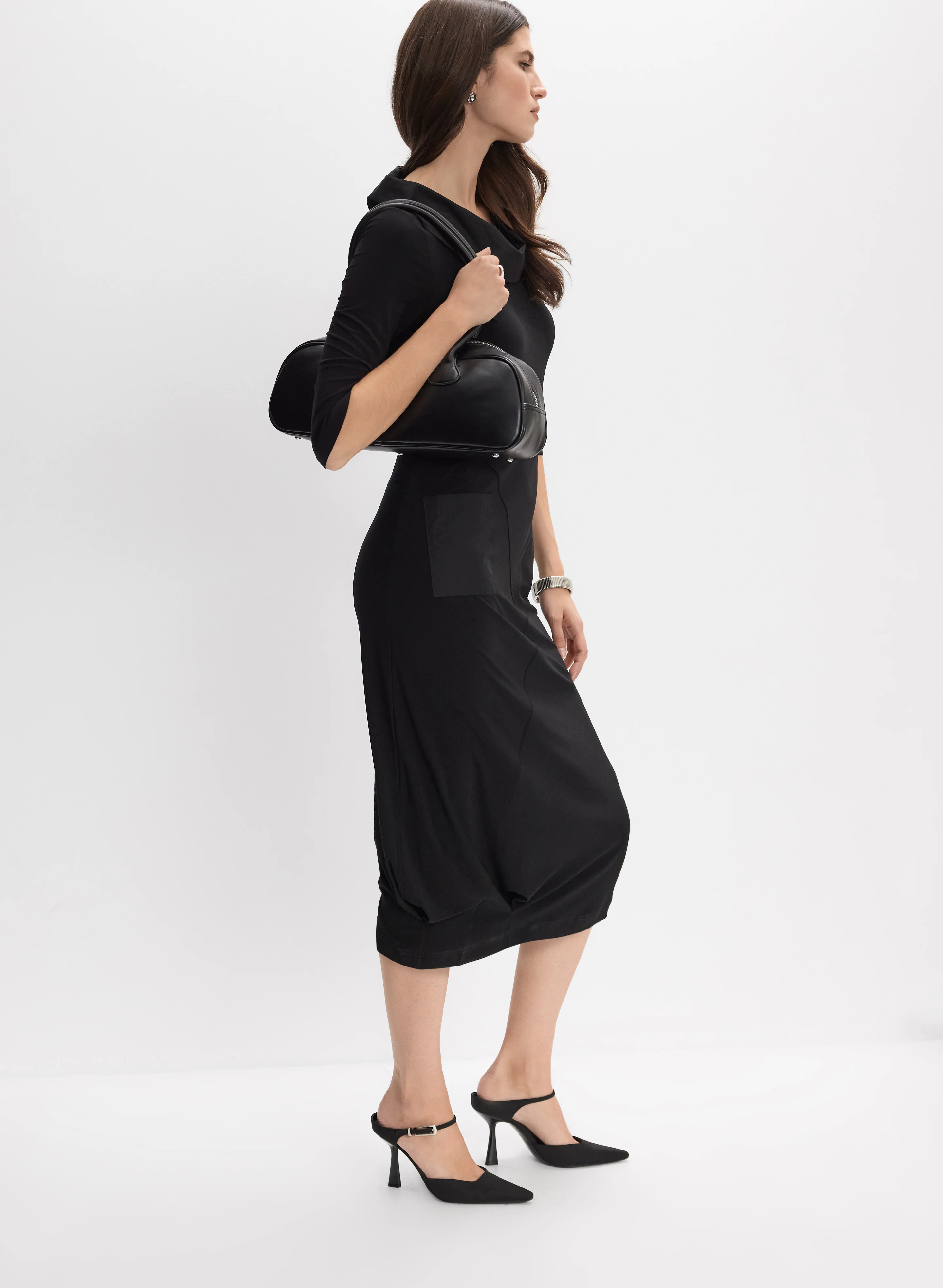 Joseph Ribkoff - Cowl Neck Midi Dress - Image 3
