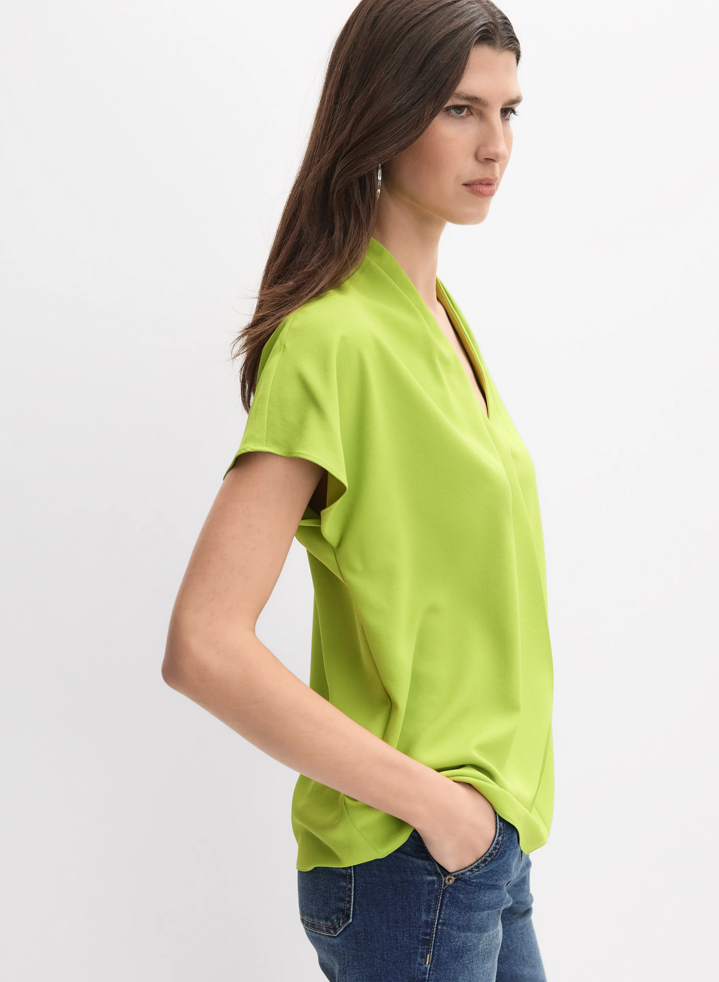 Joseph Ribkoff - Crepe V-Neck Blouse - Image 5