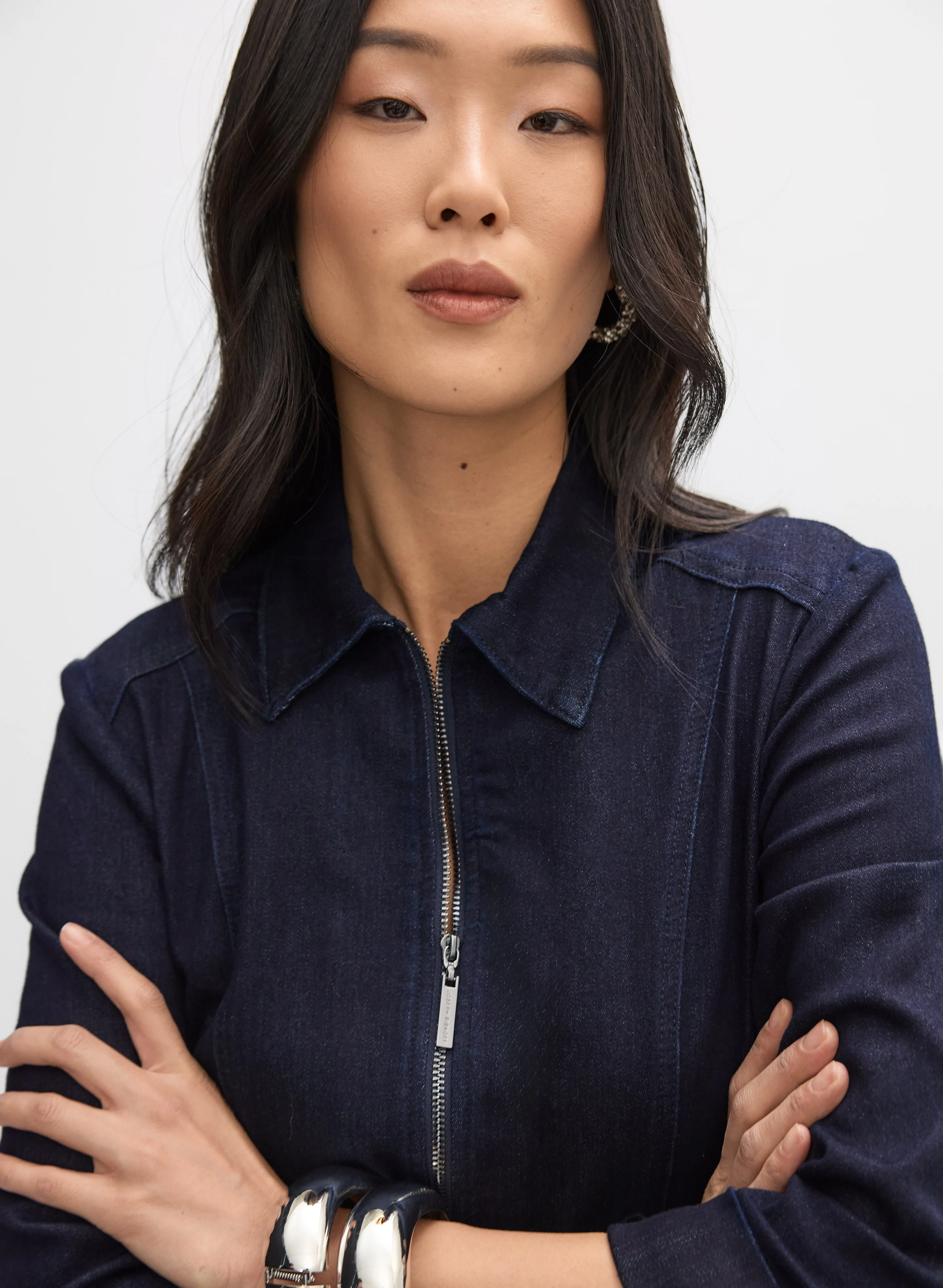 Joseph Ribkoff - Denim Half-Zip Dress - Image 2