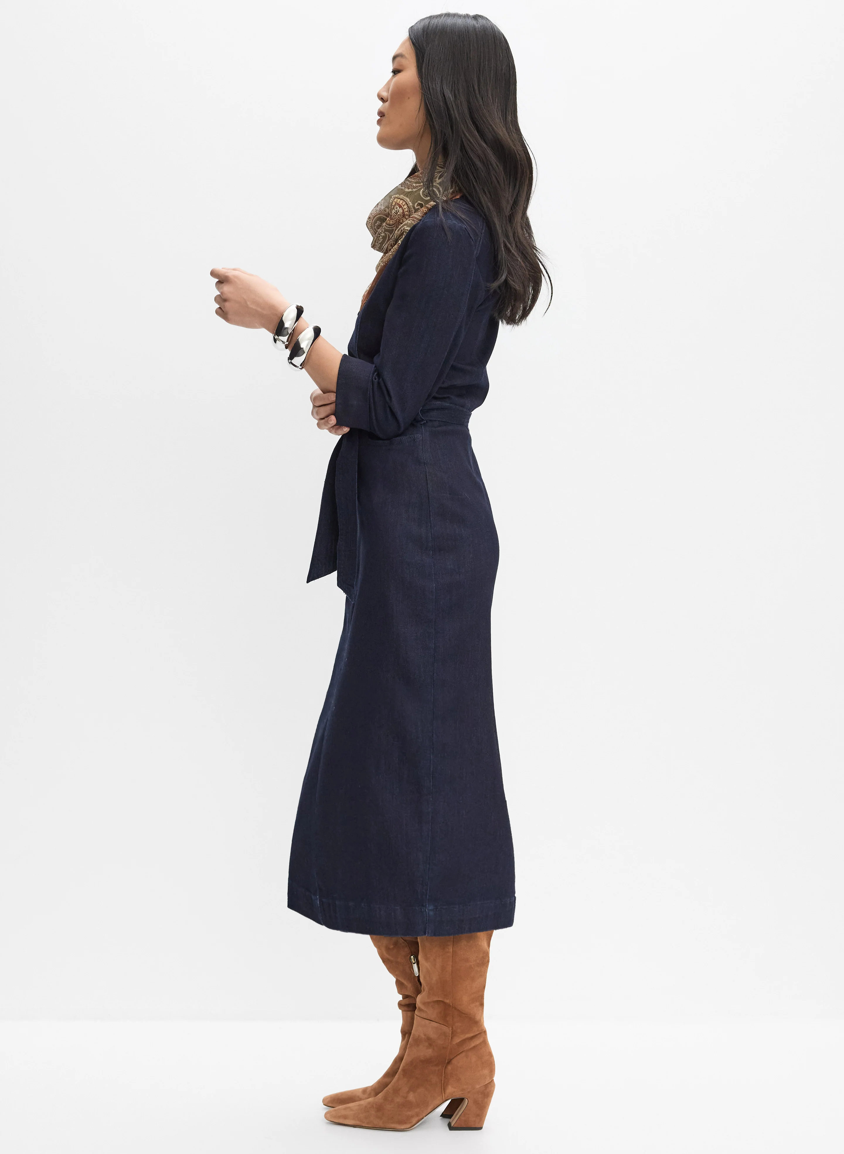 Joseph Ribkoff - Denim Half-Zip Dress - Image 3