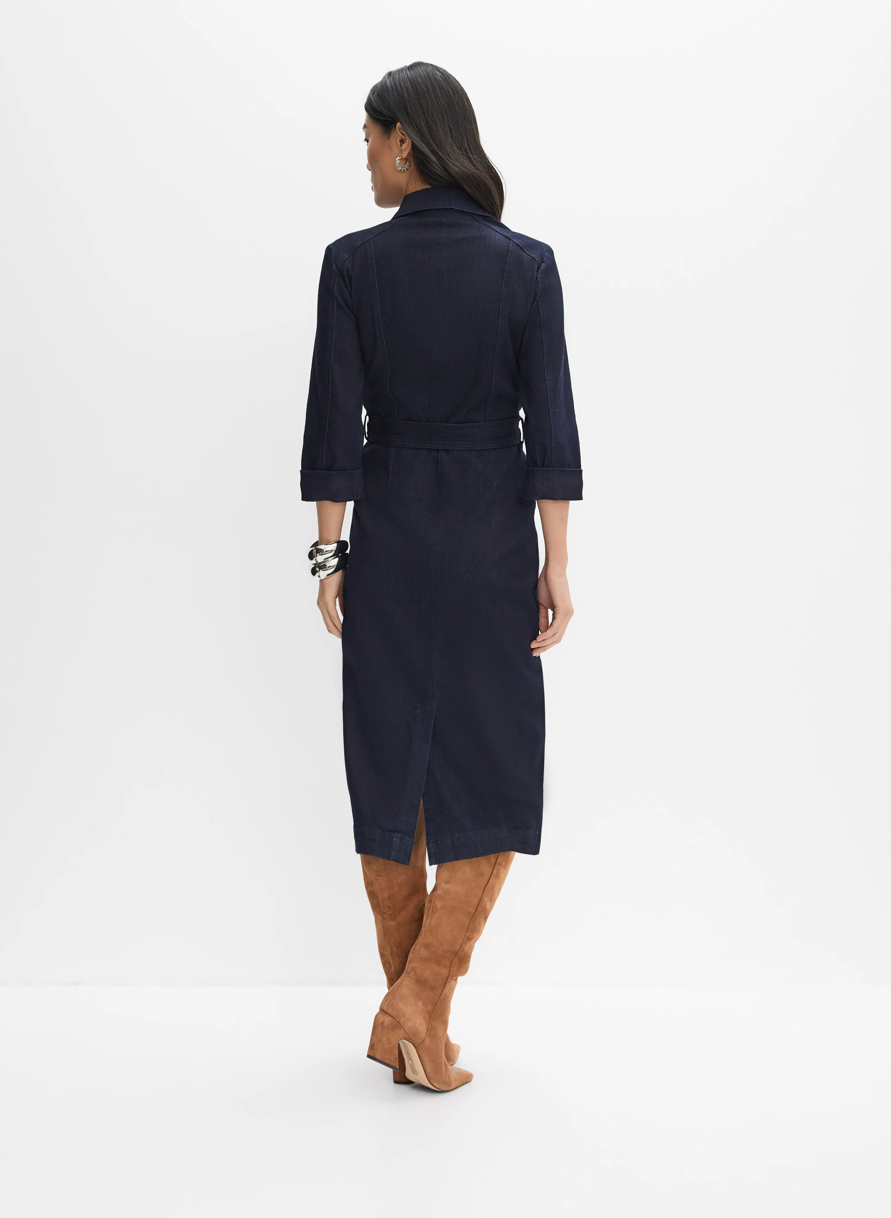 Joseph Ribkoff - Denim Half-Zip Dress - Image 5