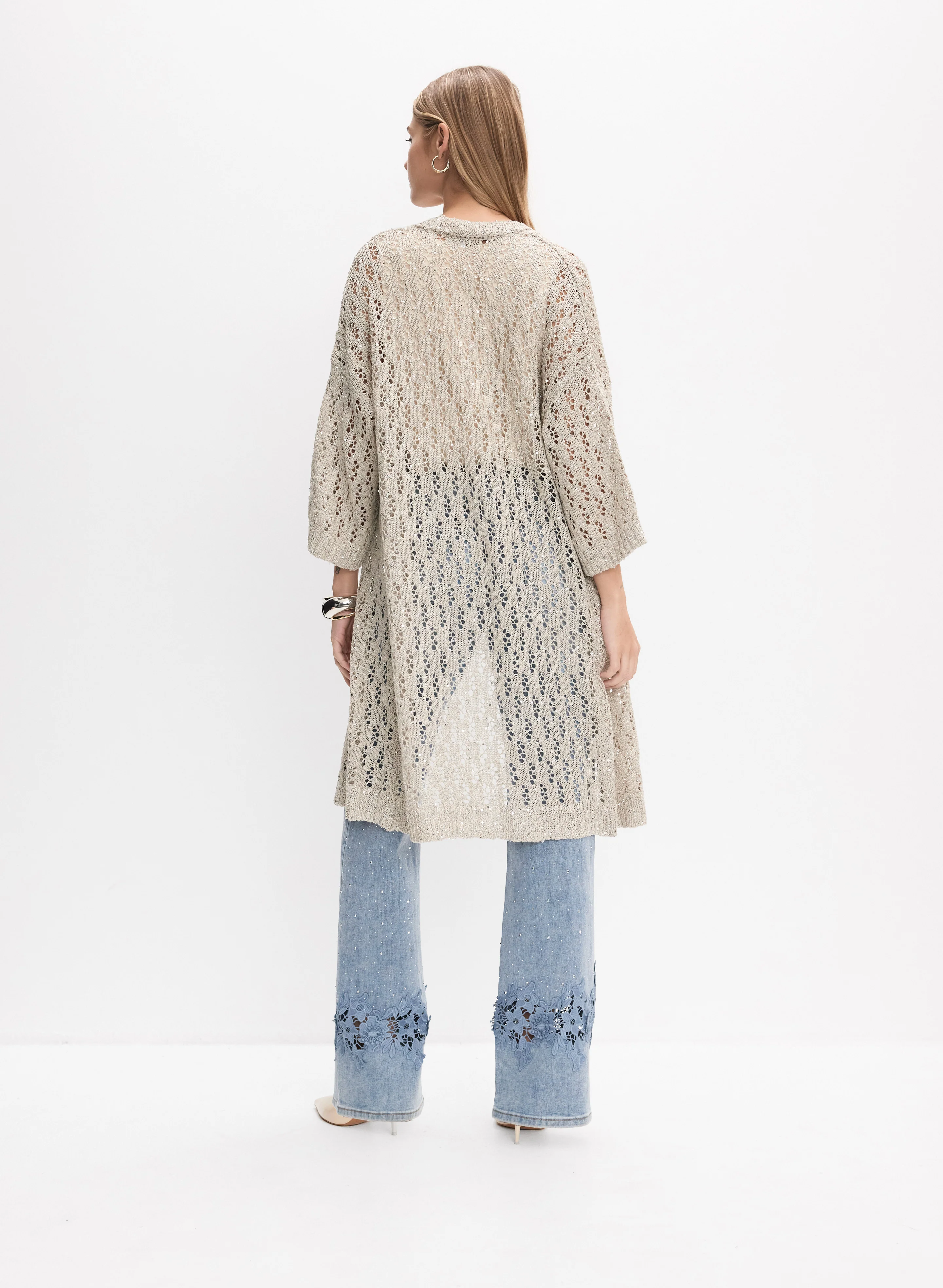 Joseph Ribkoff - Embellished Tricot Knit Cardigan - Image 4