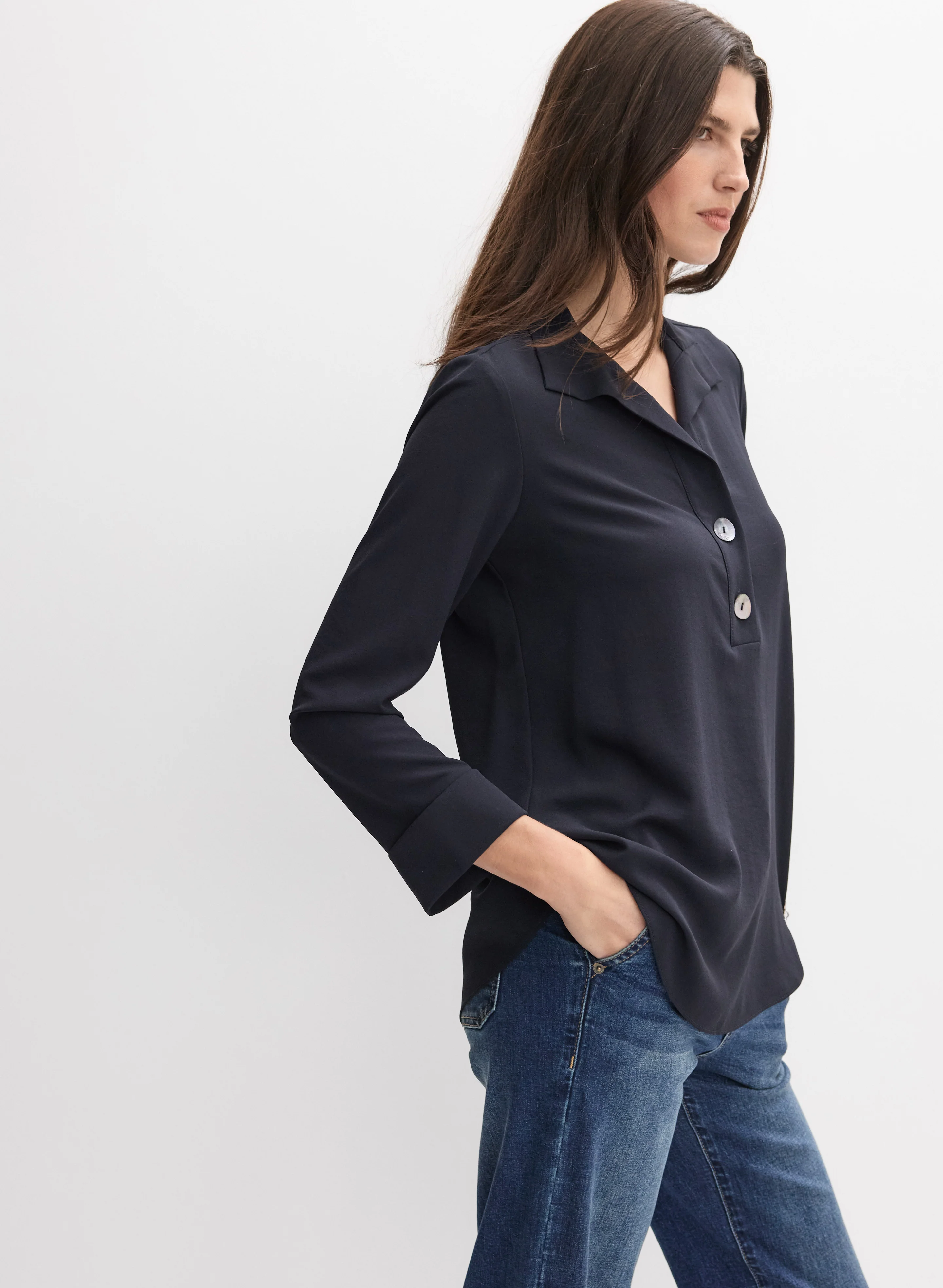 Joseph Ribkoff - Half-Button Blouse - Image 5