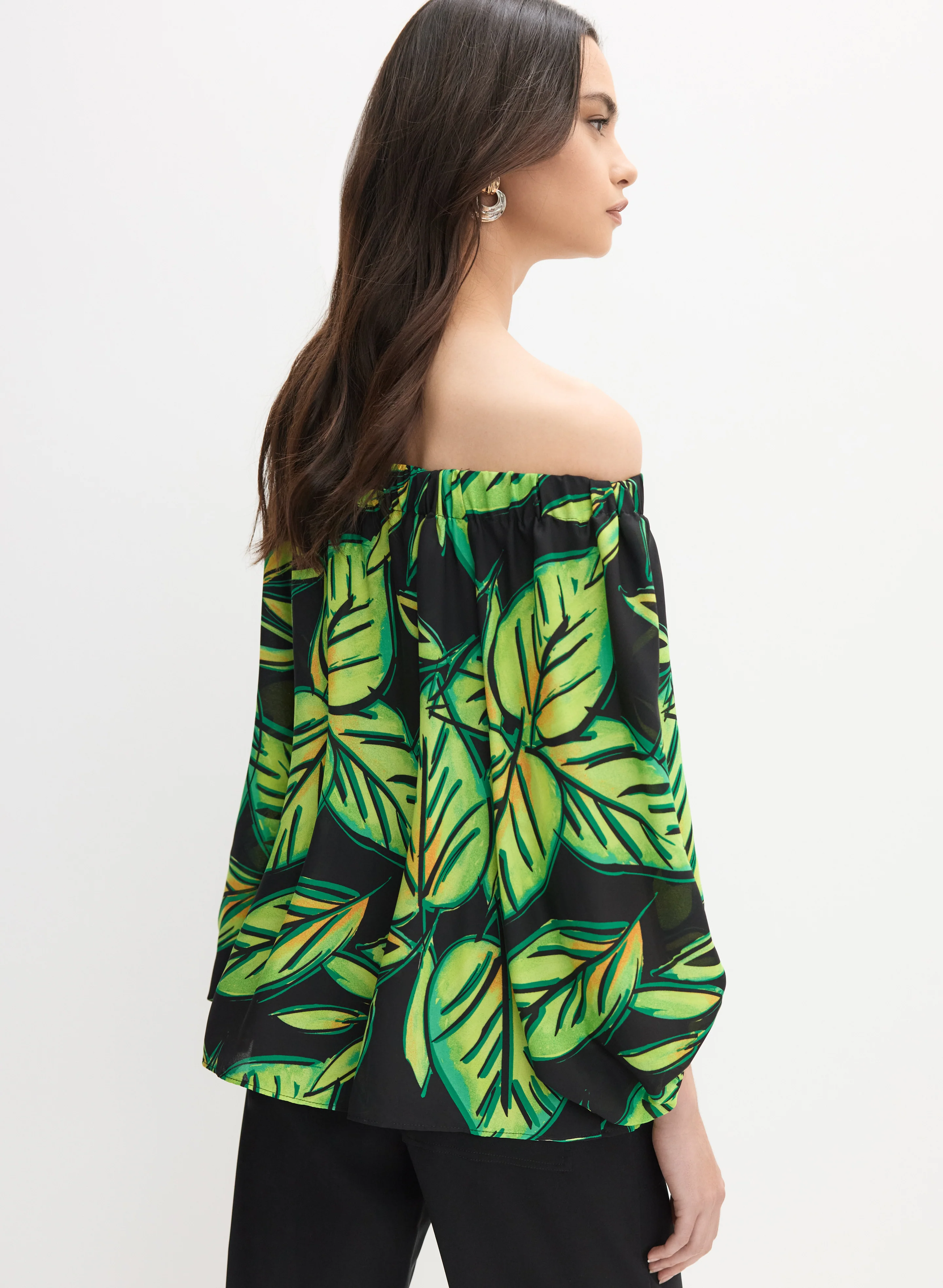 Joseph Ribkoff - Leaf Print Top - Image 4