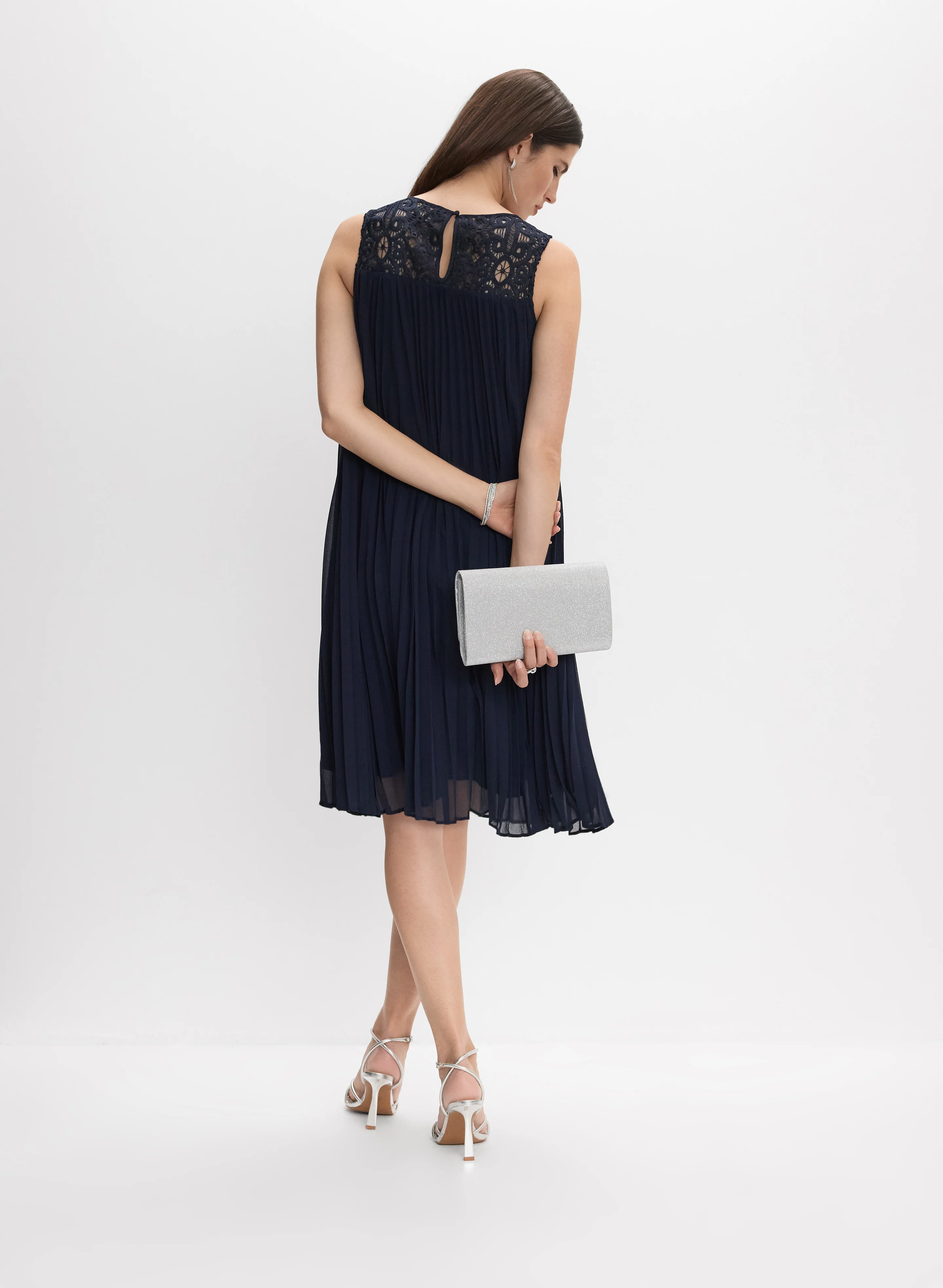 Joseph Ribkoff - Pleated Chiffon Dress - Image 4