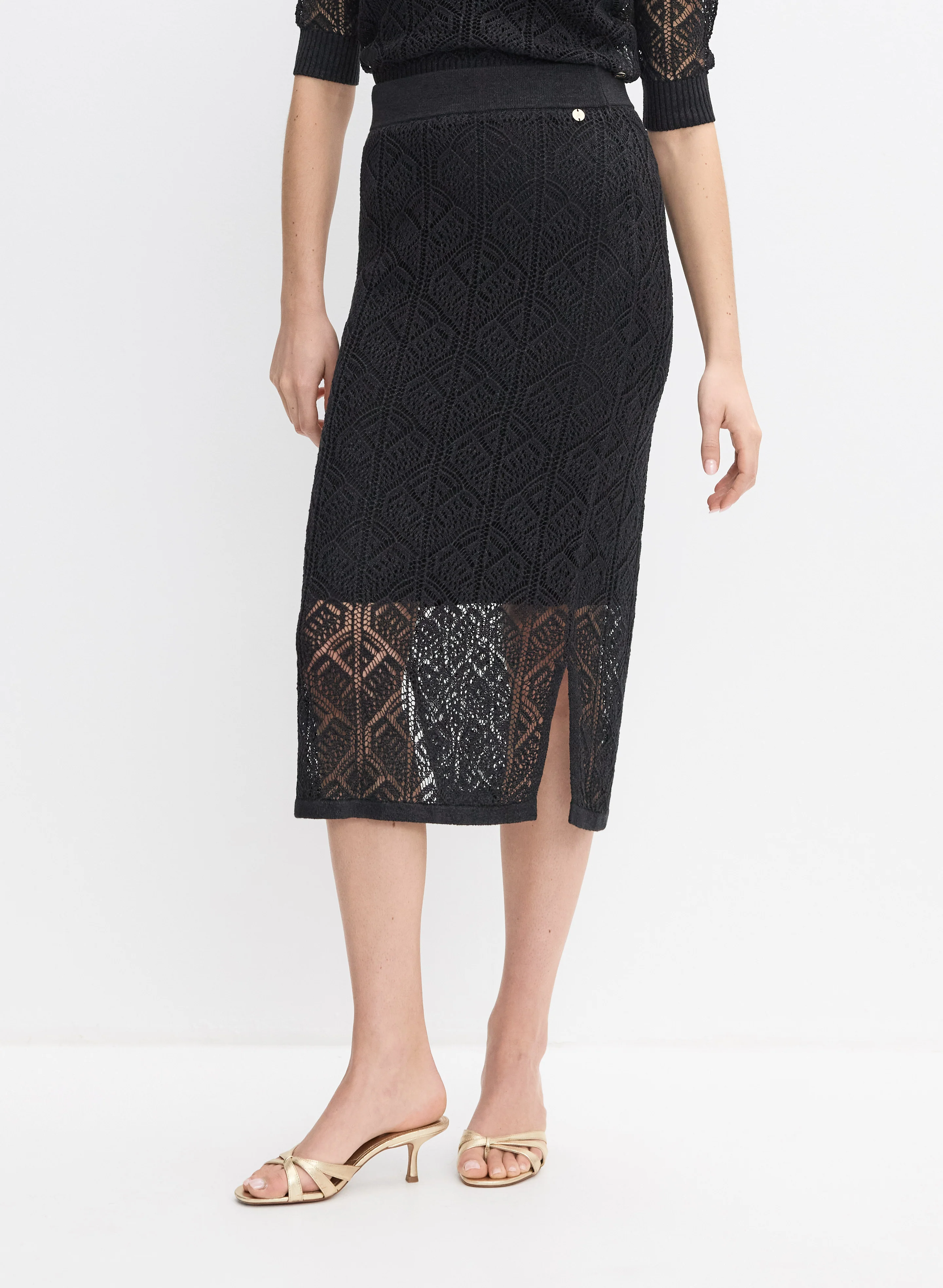 Joseph Ribkoff - Pointelle Knit Skirt