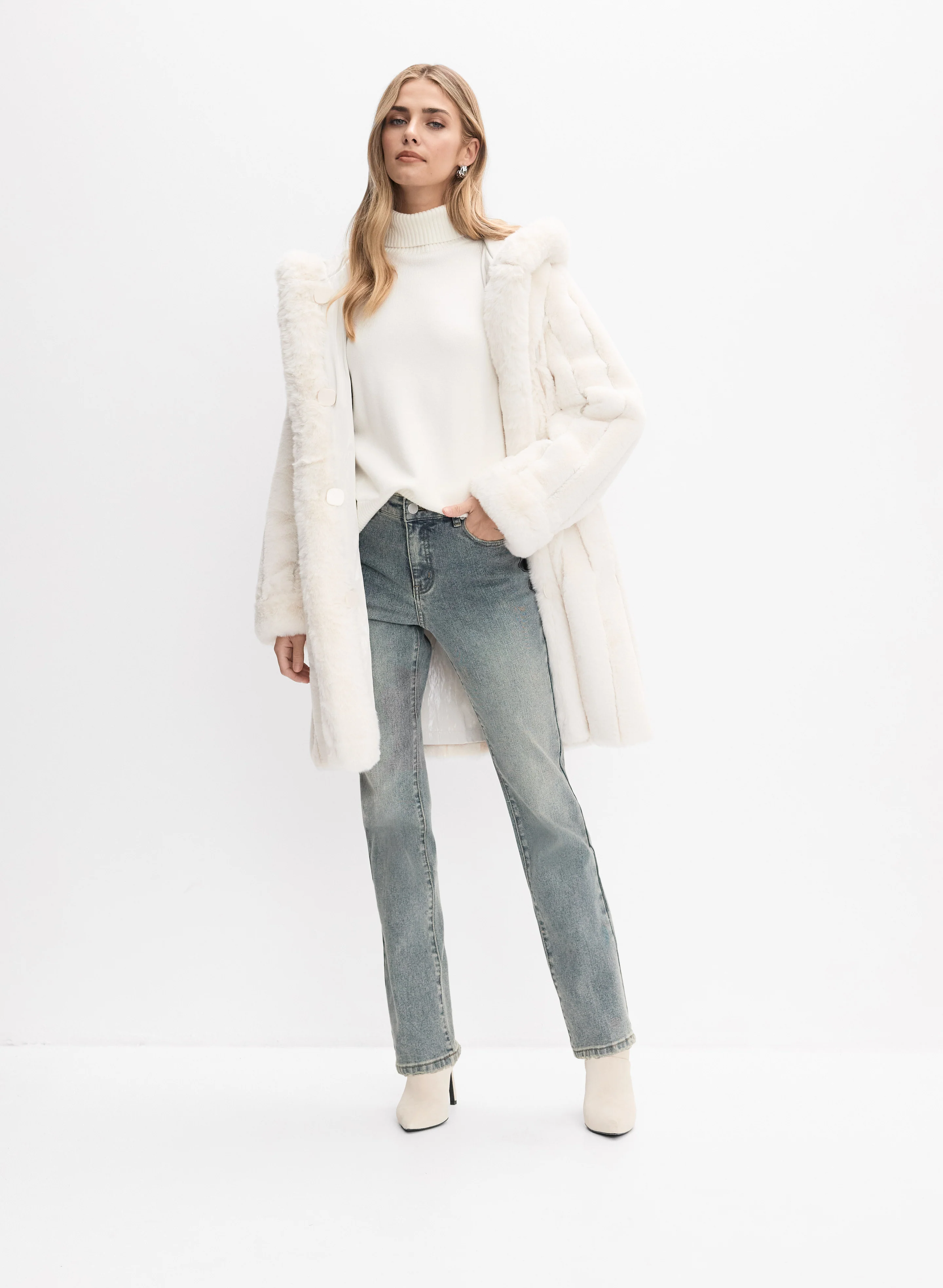 Joseph Ribkoff - Reversible Faux-Fur Coat - Image 2