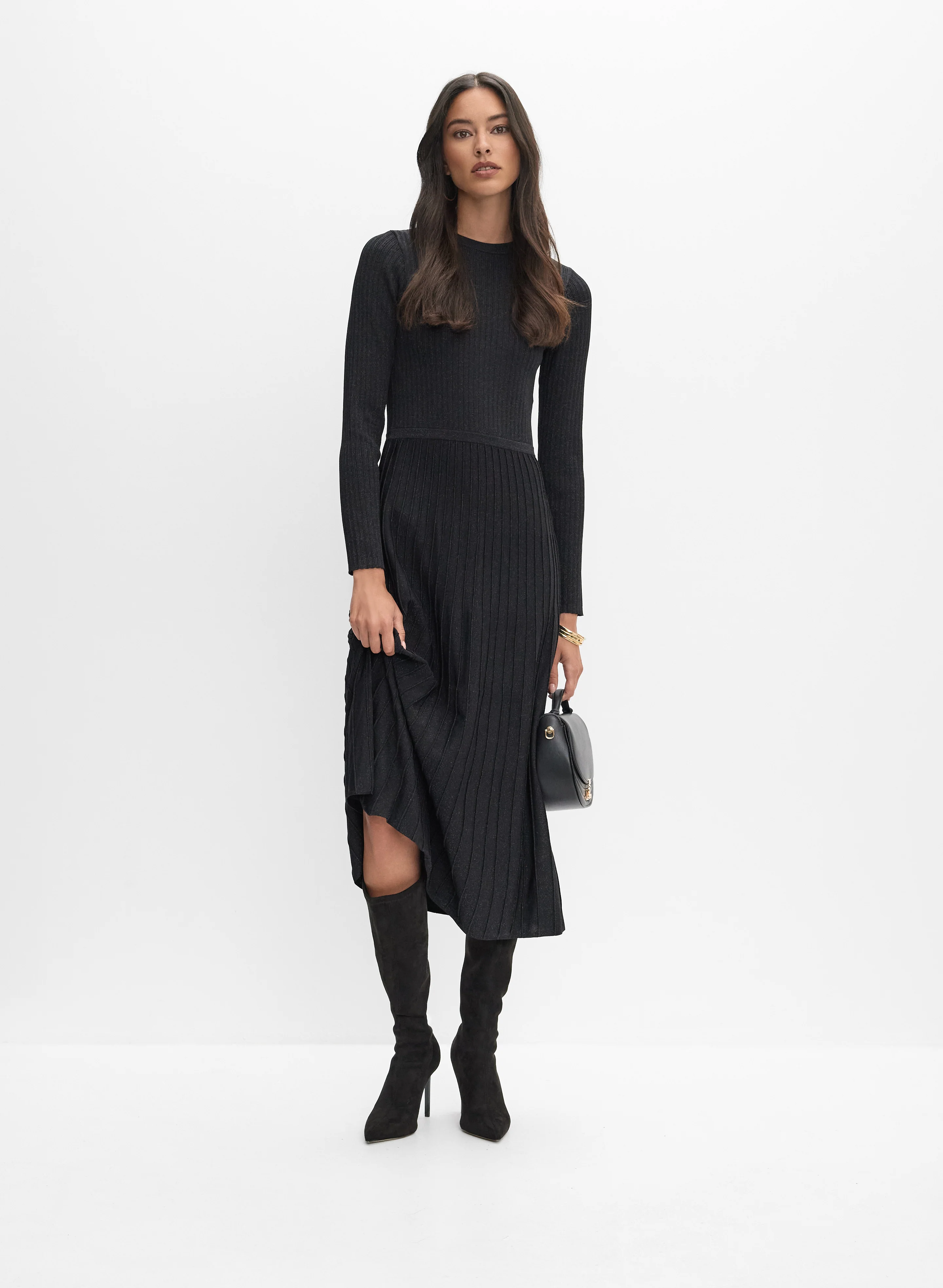 Joseph Ribkoff - Ribbed Knit Sweater Dress