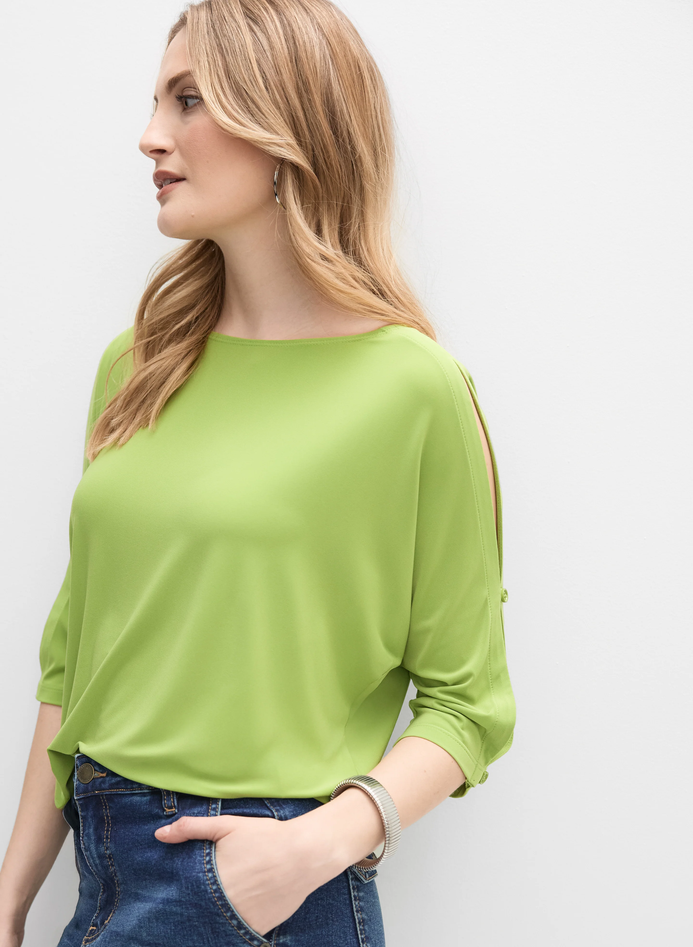 Joseph Ribkoff - Split Sleeve Top - Image 5