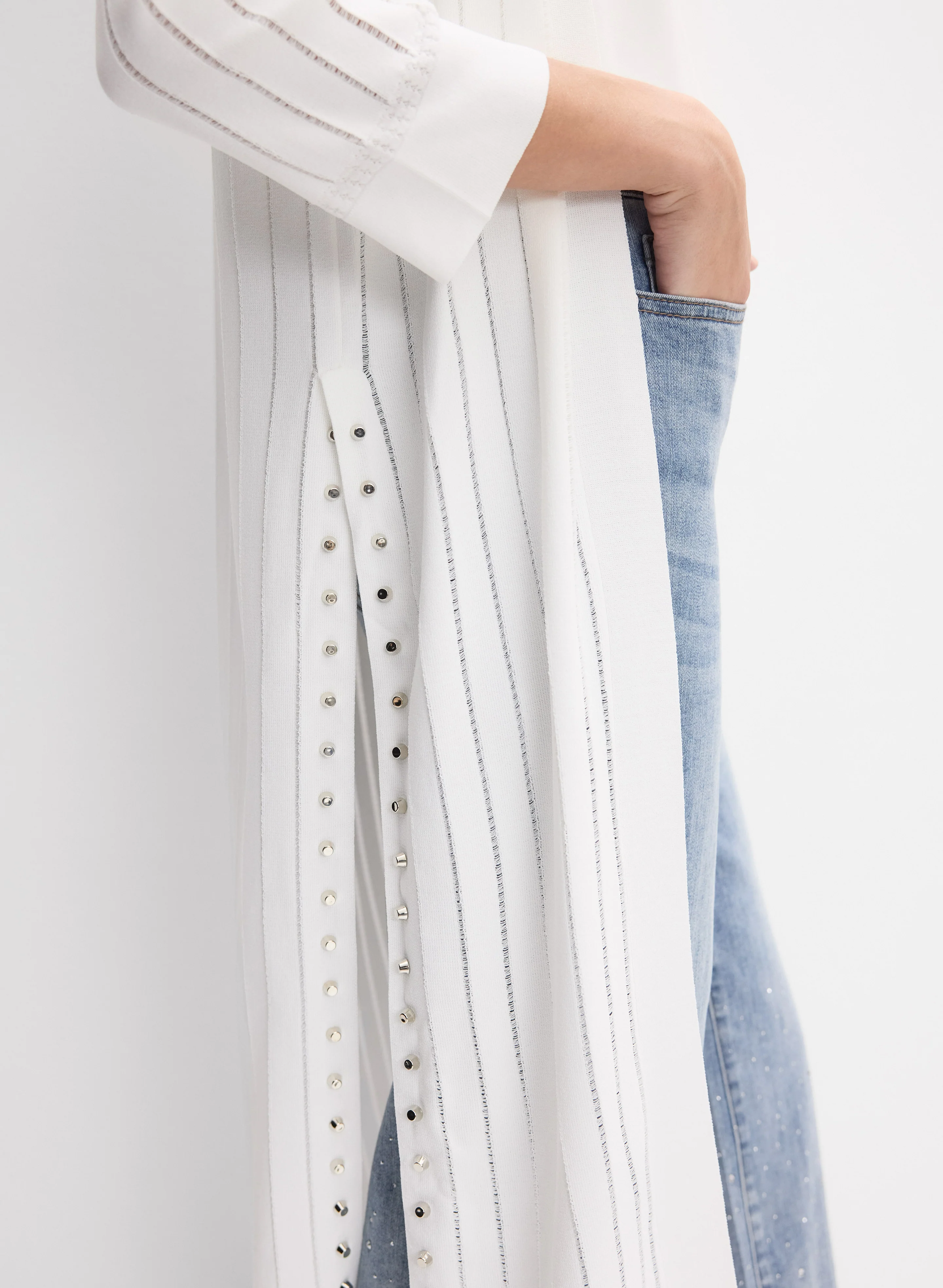 Joseph Ribkoff - Studded Trim Cardigan - Image 2