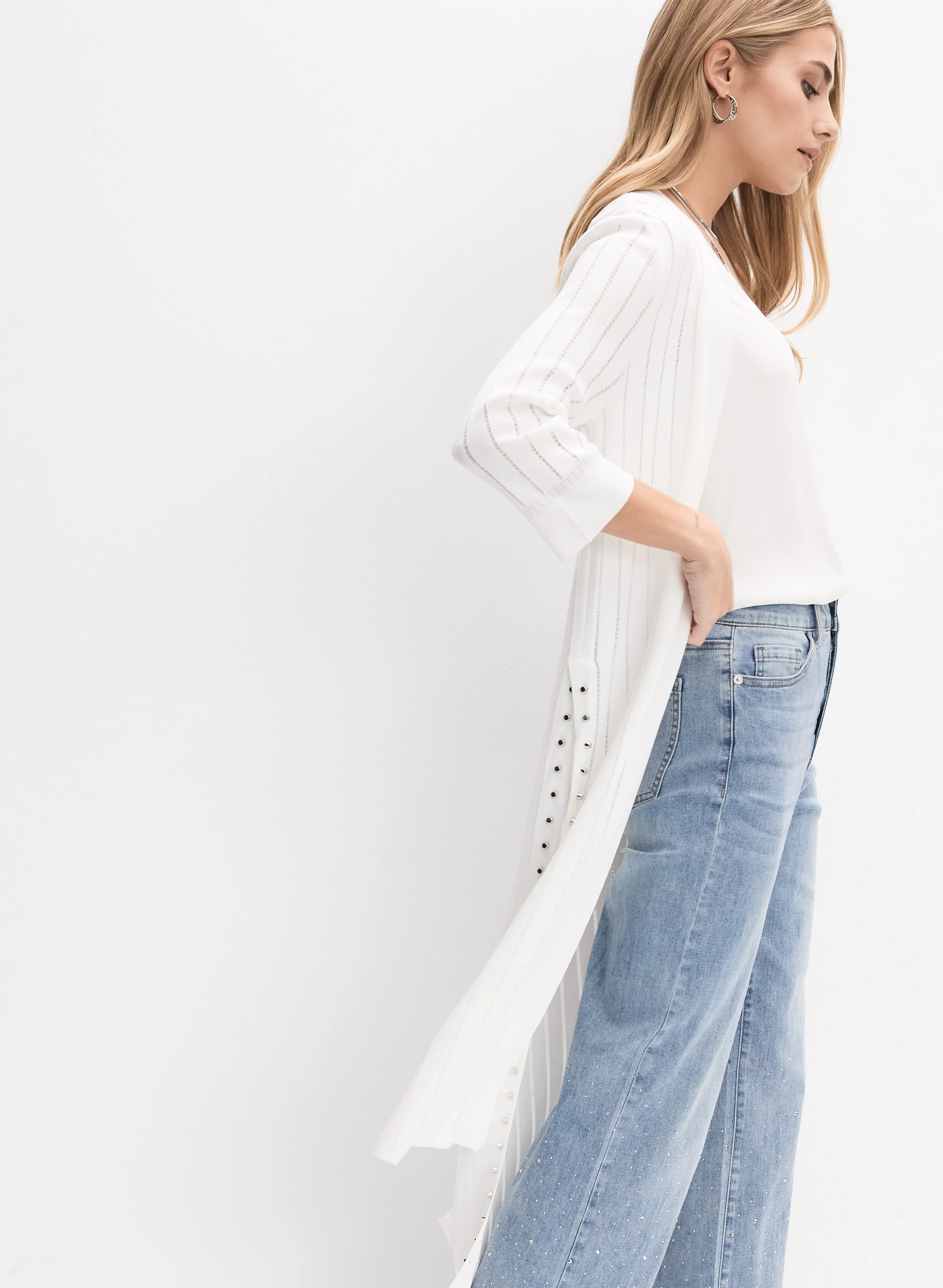 Joseph Ribkoff - Studded Trim Cardigan - Image 5