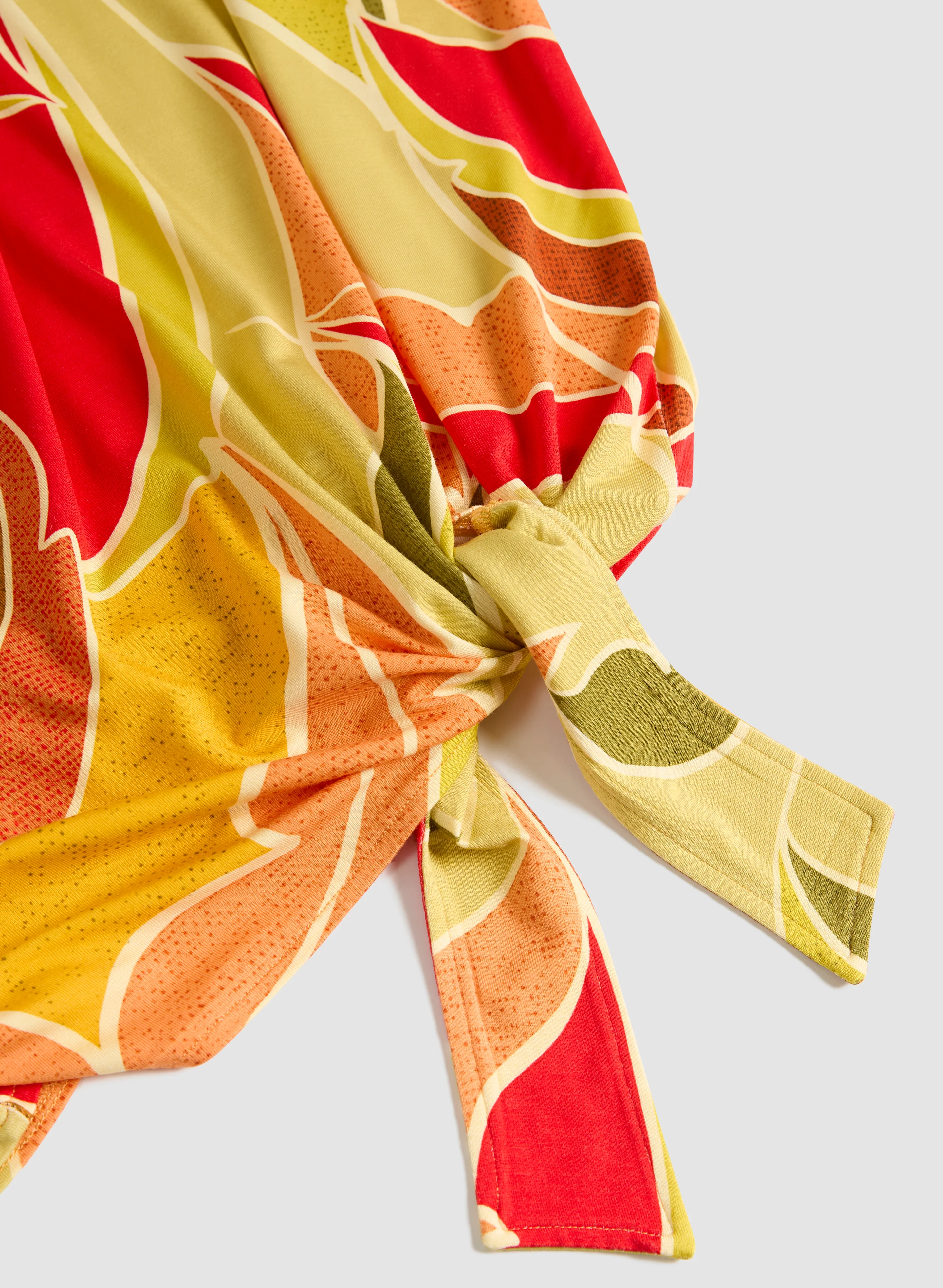 Knotted Leaf Print T-Shirt - Image 7