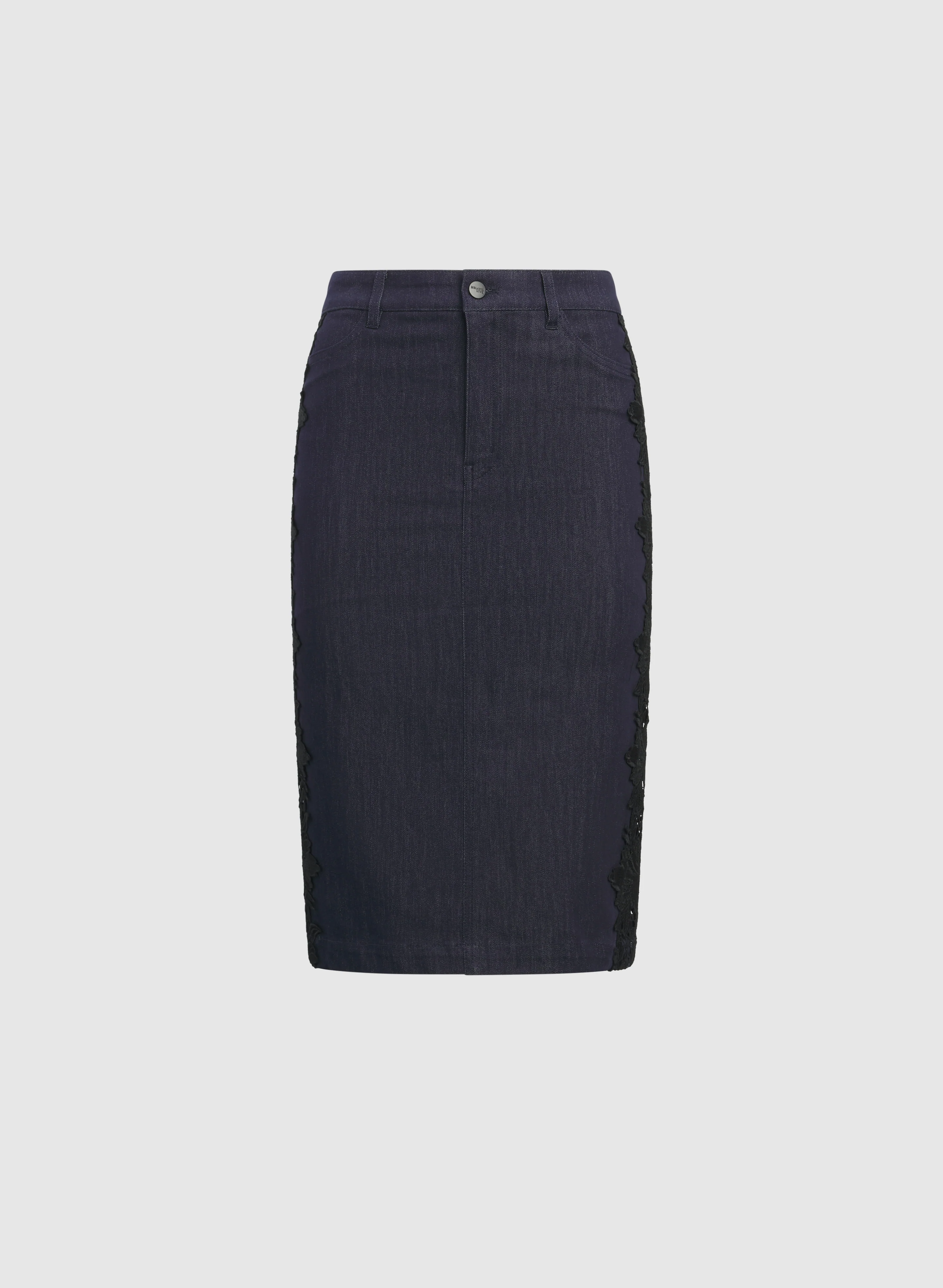 Lace Detail Denim Skirt - Image 6