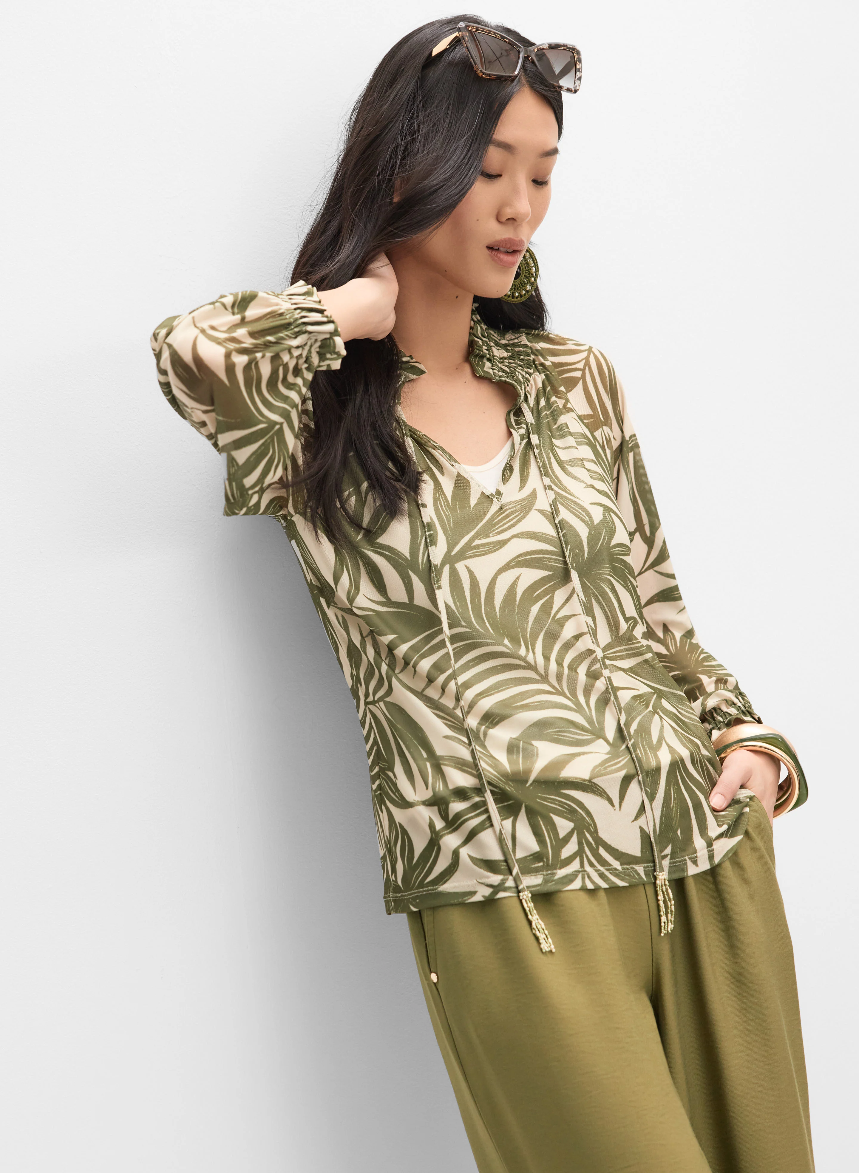 Leaf Print Top - Image 7