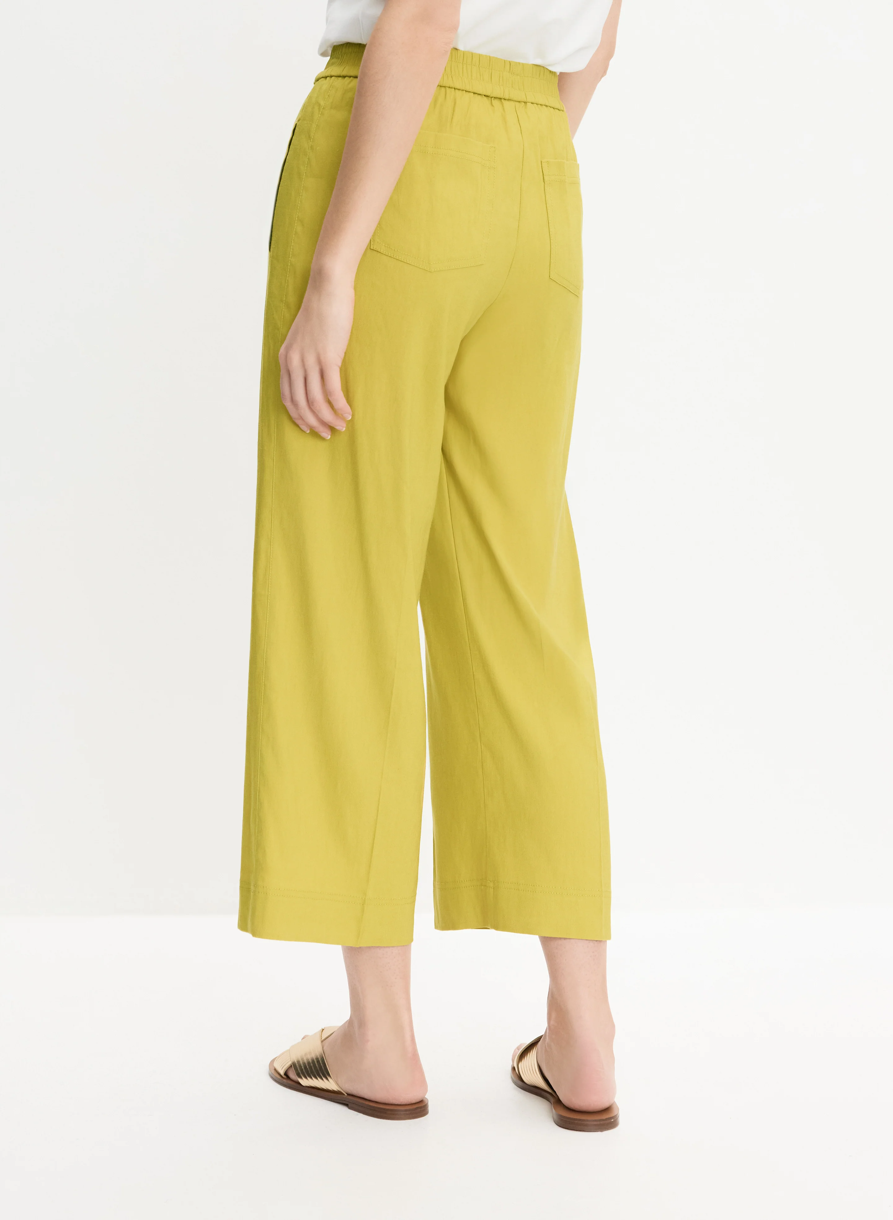 Cropped Linen-Blend Pants - Image 2