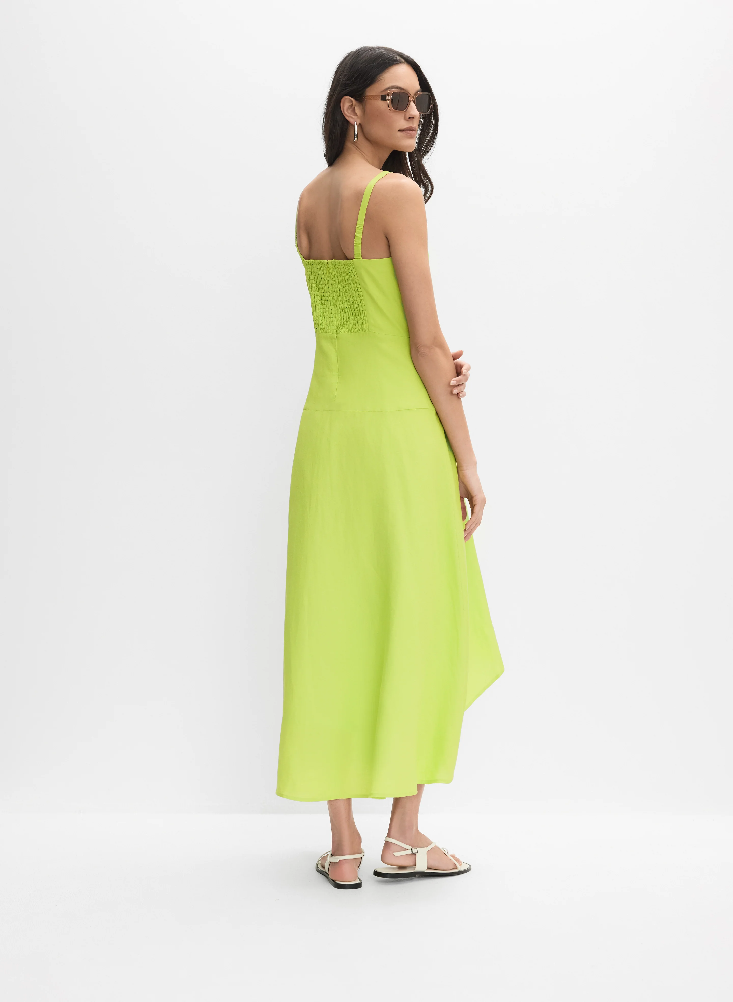 Linen-Blend Midi Dress - Image 4