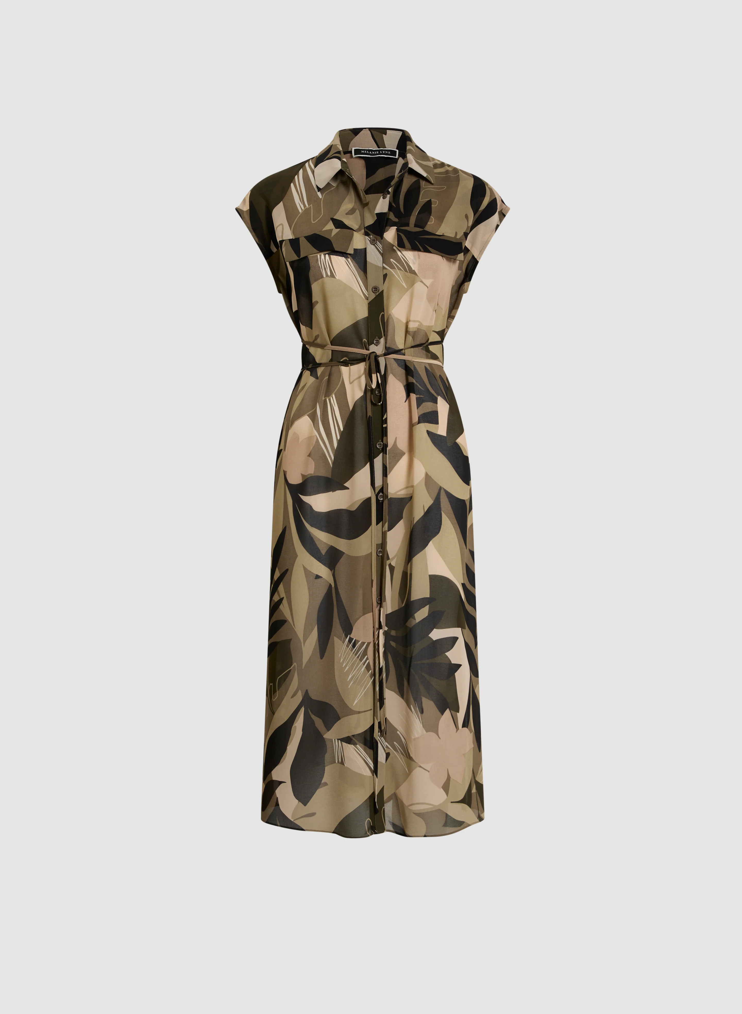 Long Button-Front Chiffon Tunic - Image 6