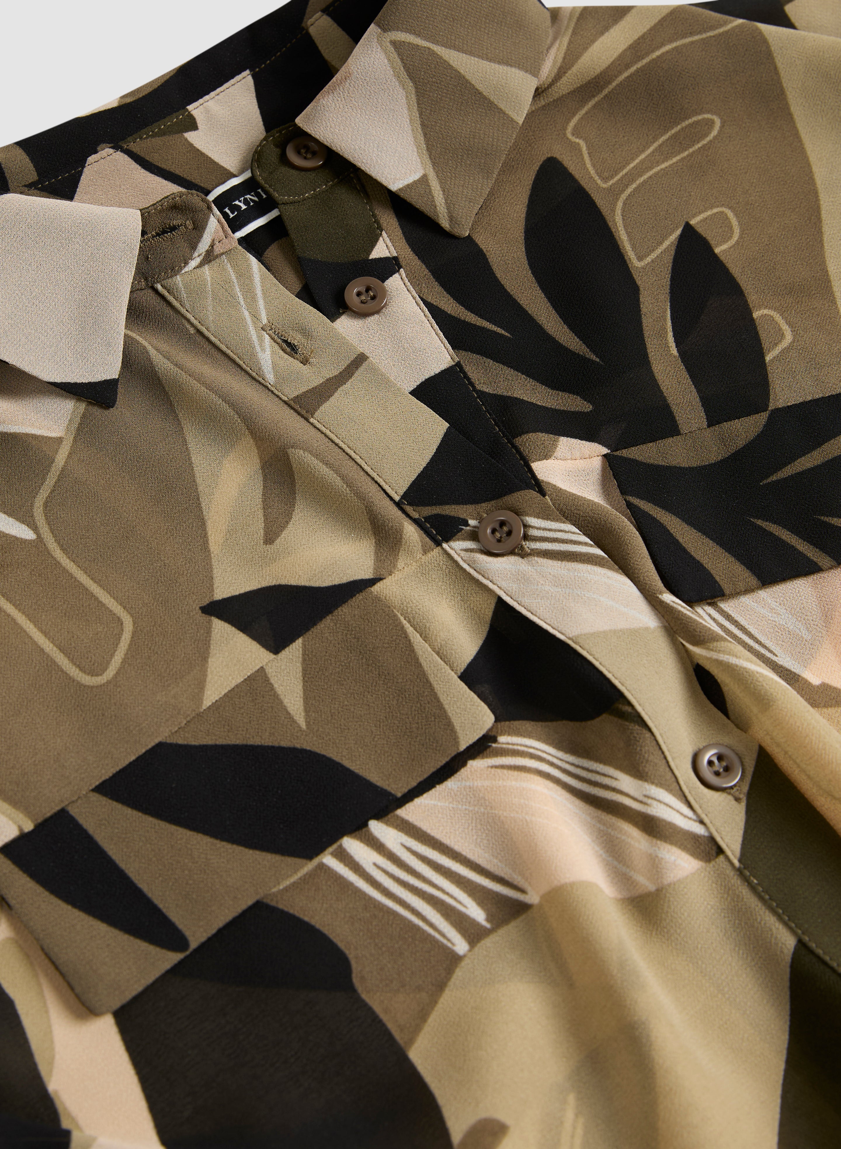 Long Button-Front Chiffon Tunic - Image 7