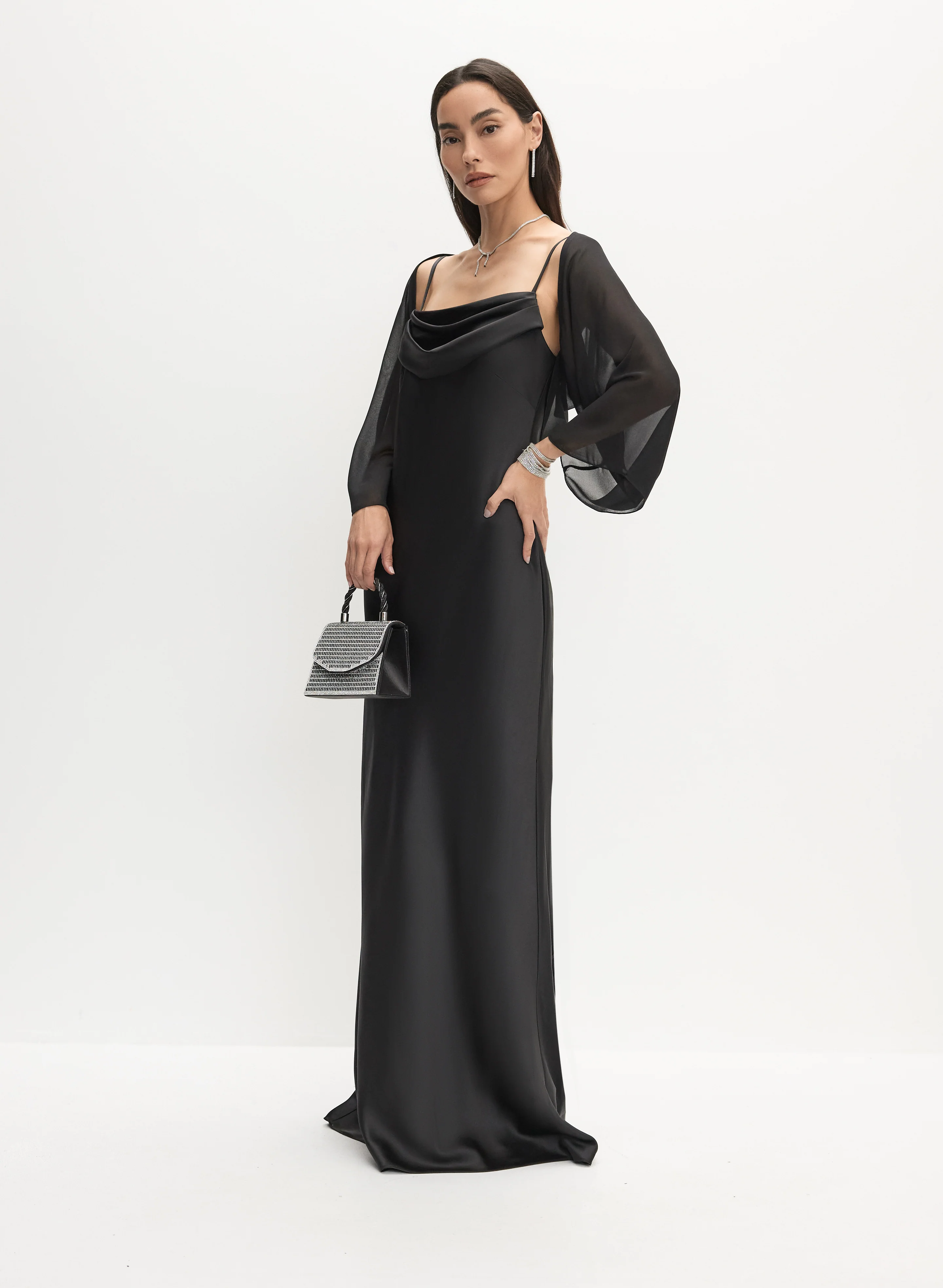 Long Sleeve Chiffon Bolero - Image 3