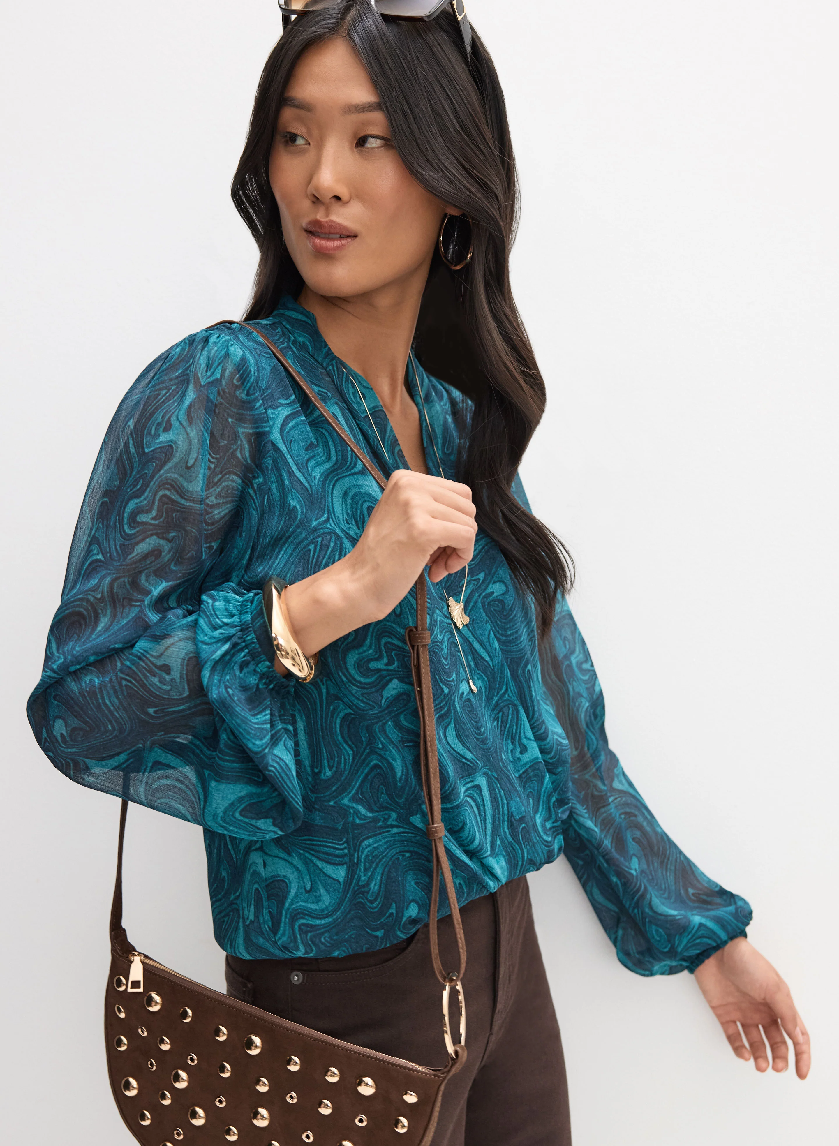 Marble Print Blouse - Image 5