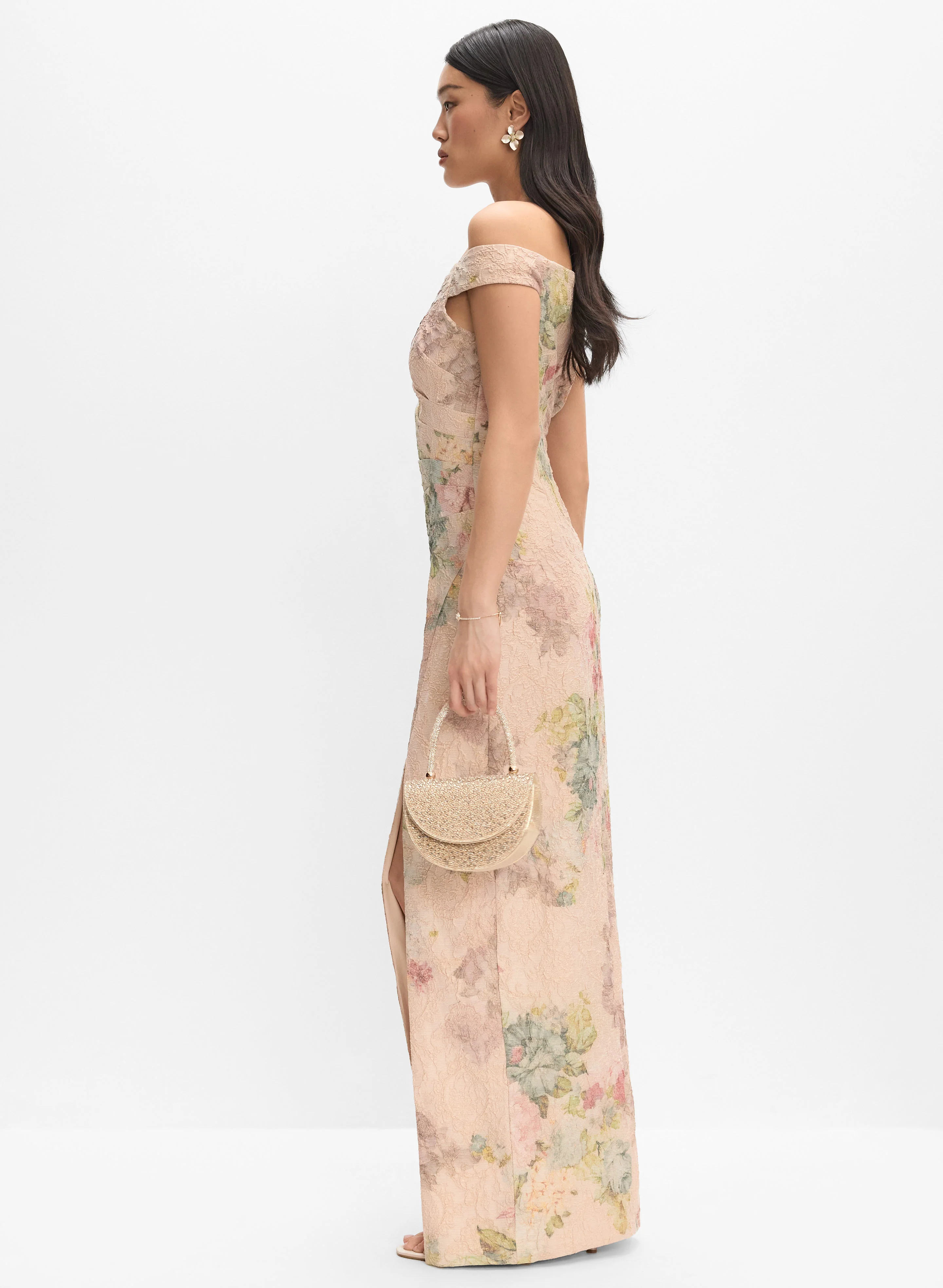 Adrianna Papell - Metallic Floral Dress - Image 2