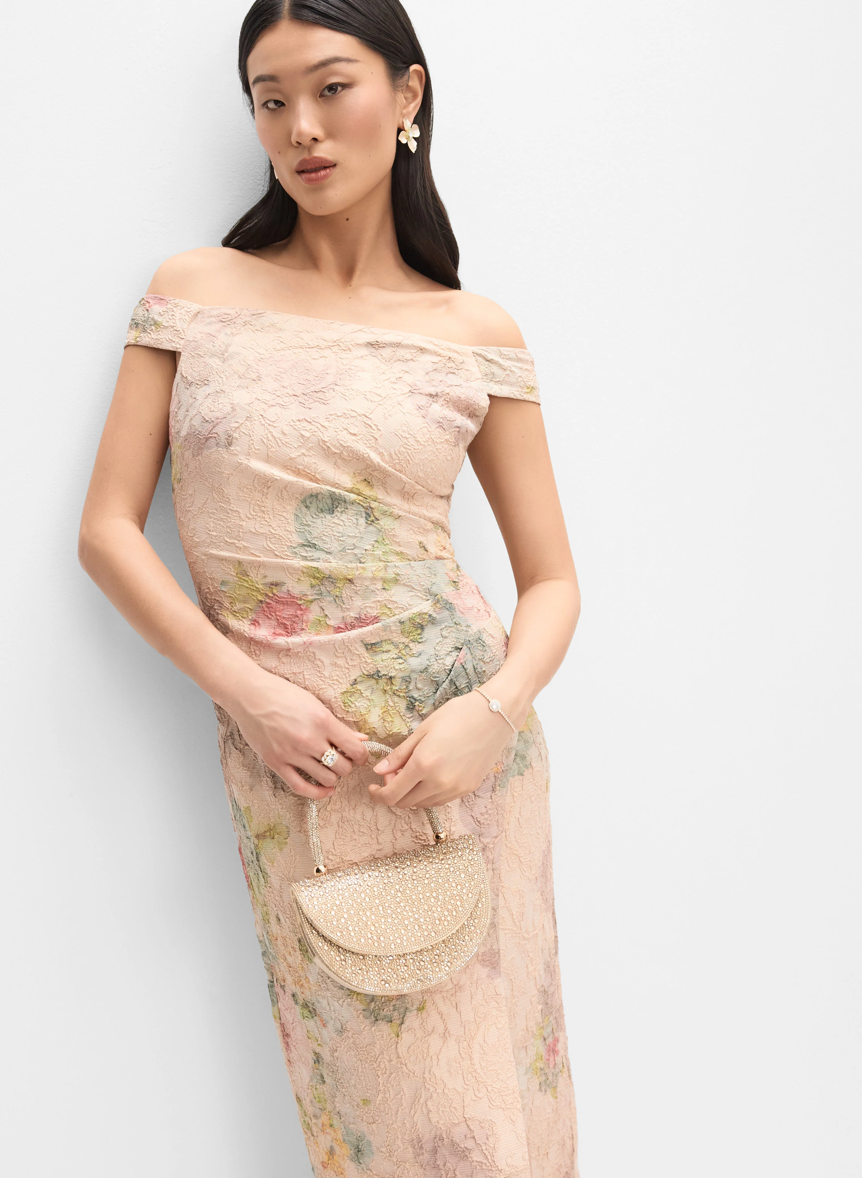 Adrianna Papell - Metallic Floral Dress - Image 7