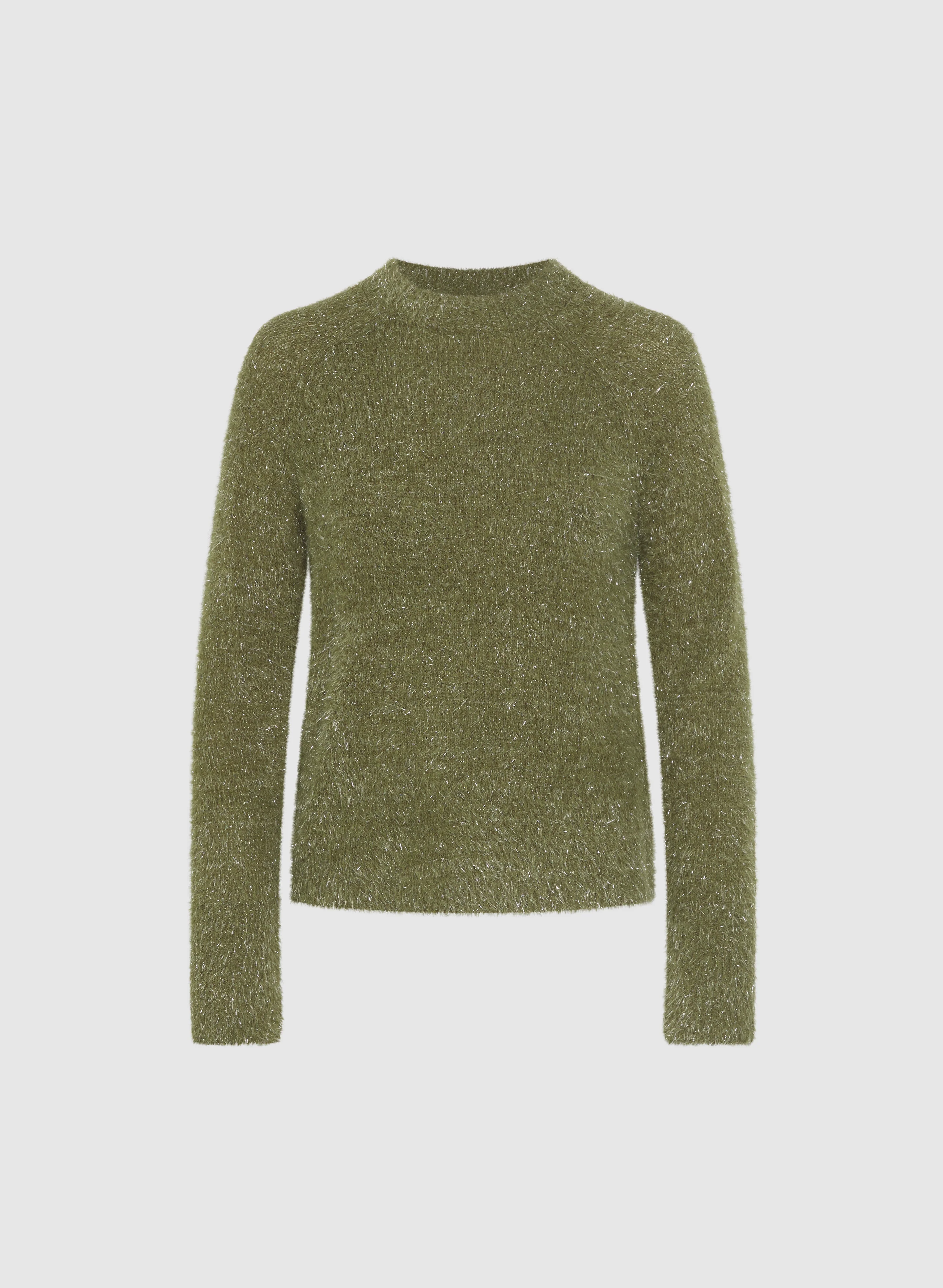 Metallic Fuzzy Knit Sweater - Image 6