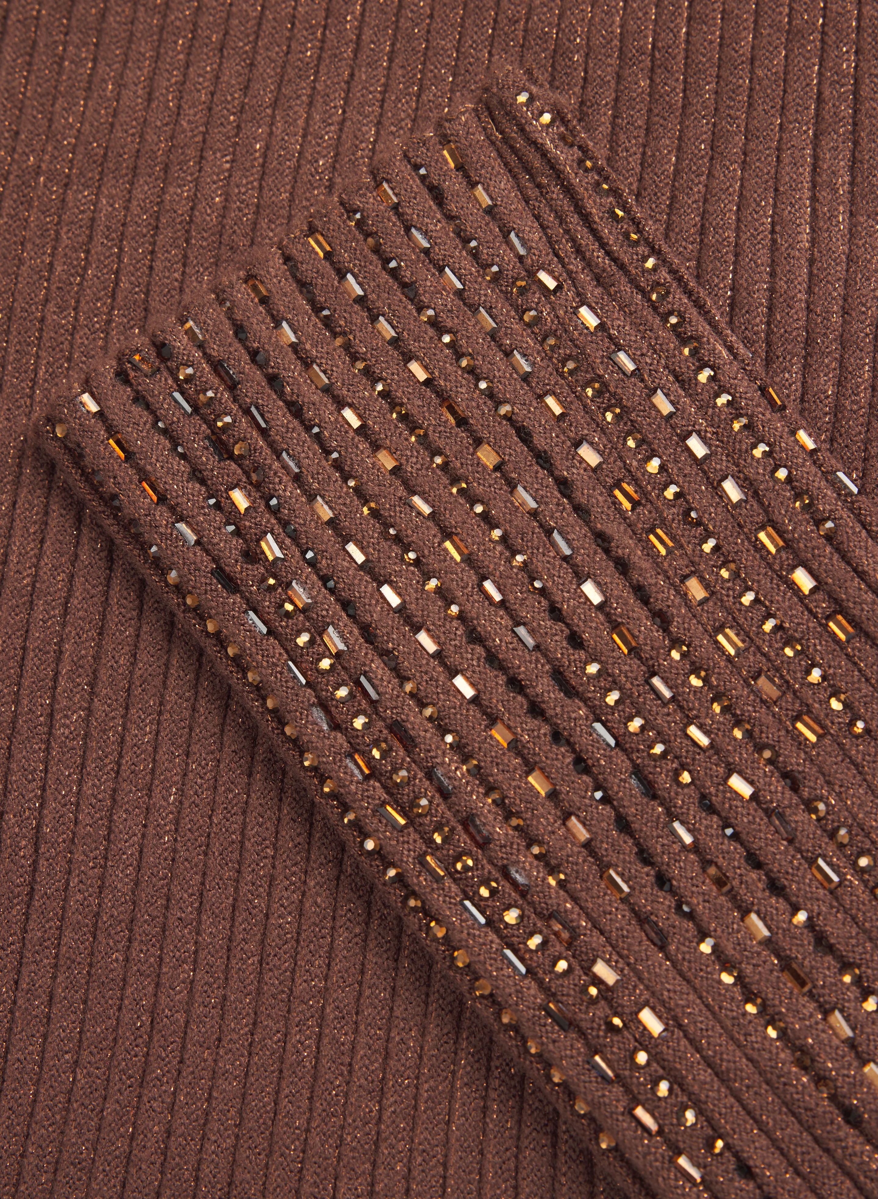 Metallic Sheer Yoke Sweater - Image 7