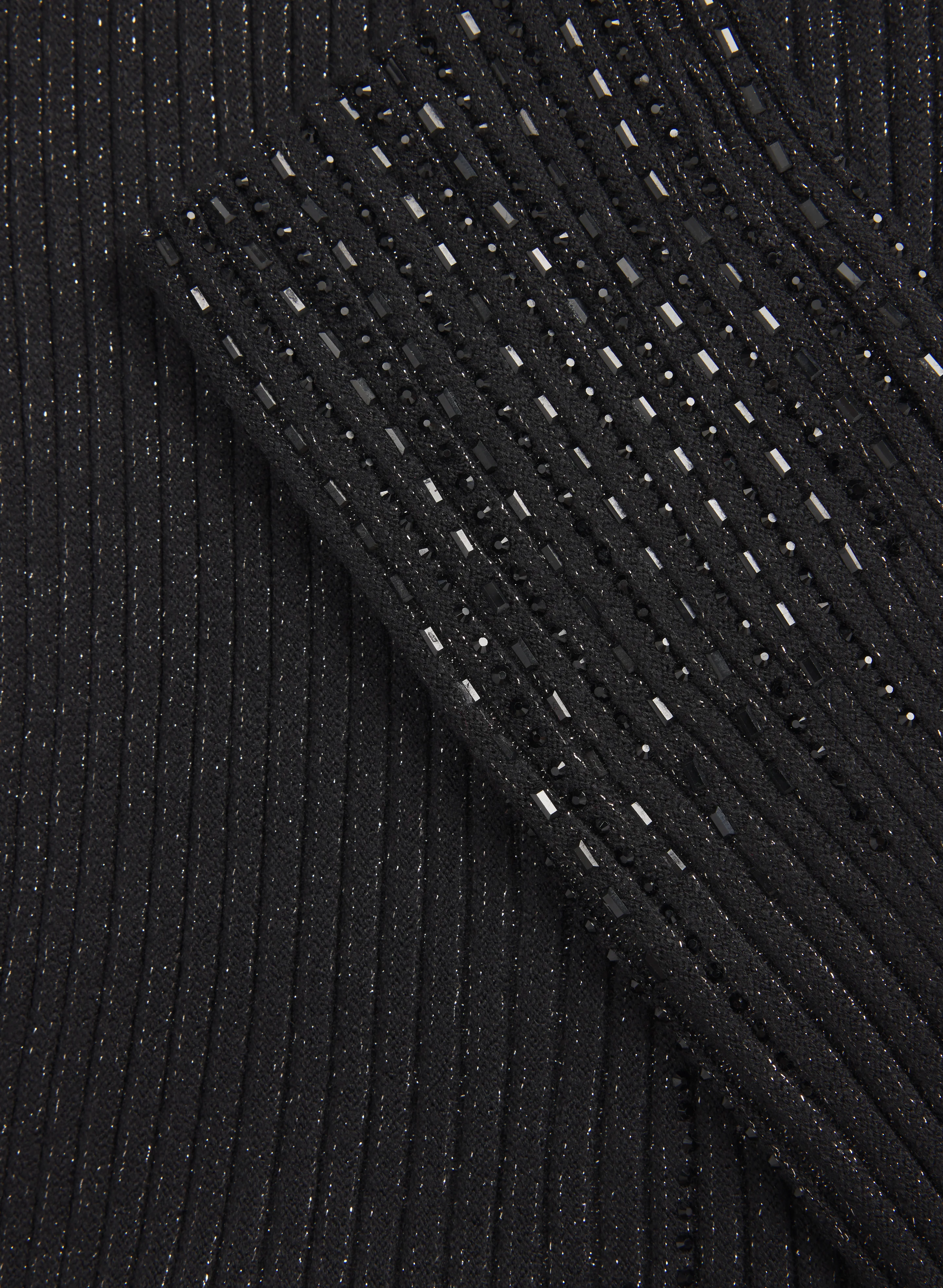 Metallic Sheer Yoke Sweater - Image 7