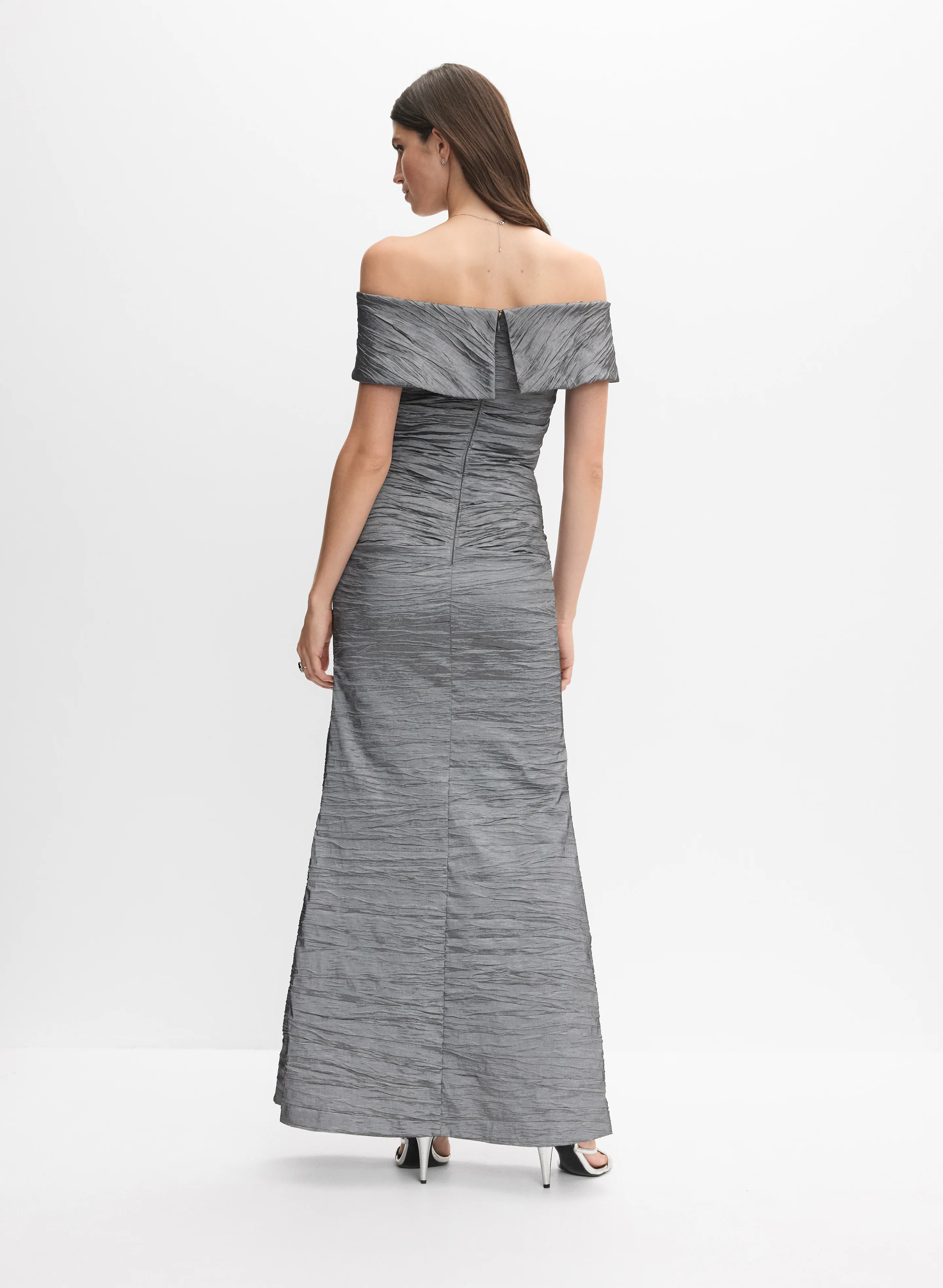 Metallic Stretch Taffeta Dress - Image 4
