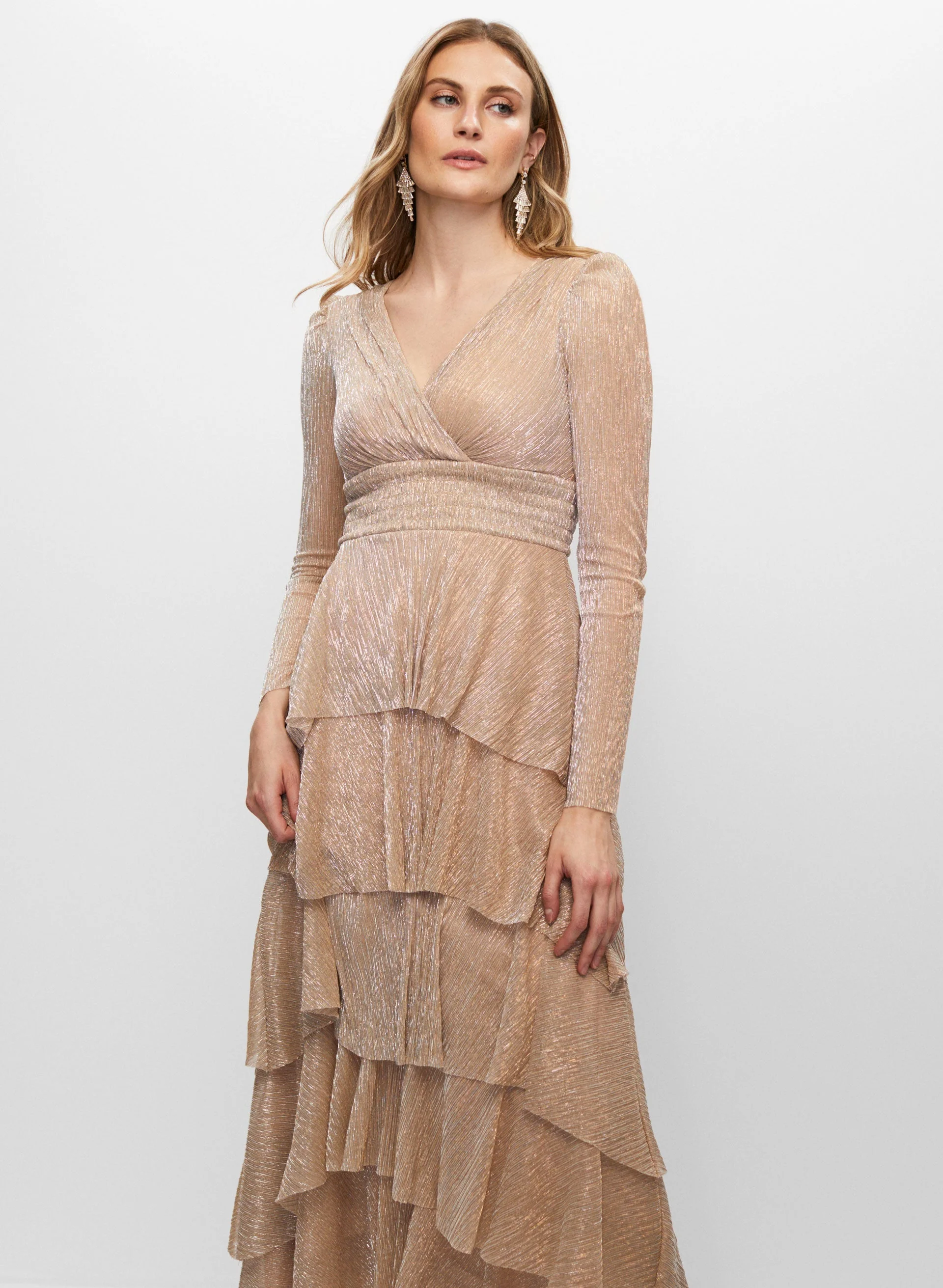 Metallic Tiered Dress - Image 5