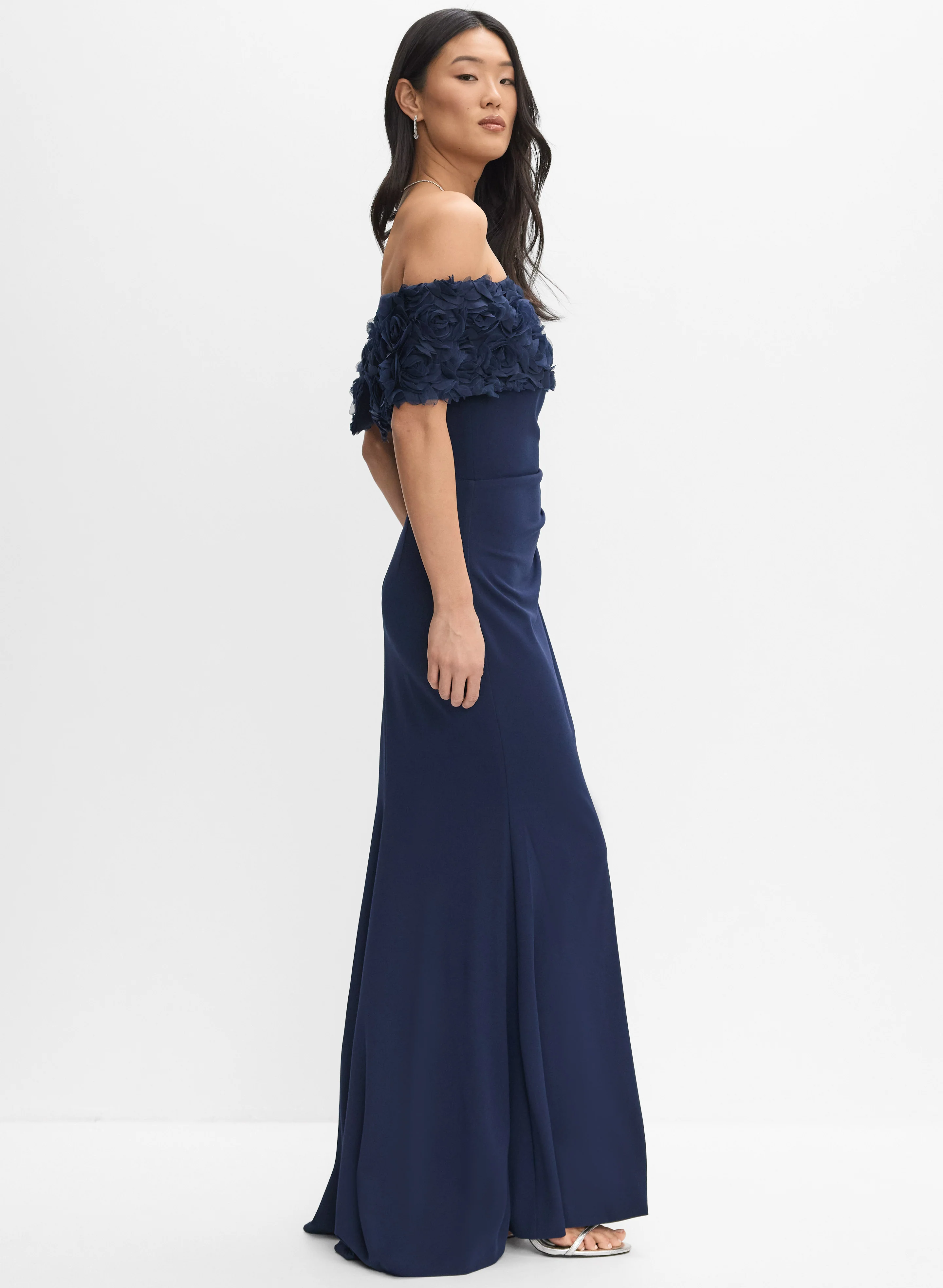 Off-The-Shoulder Crepe Dress - Image 2