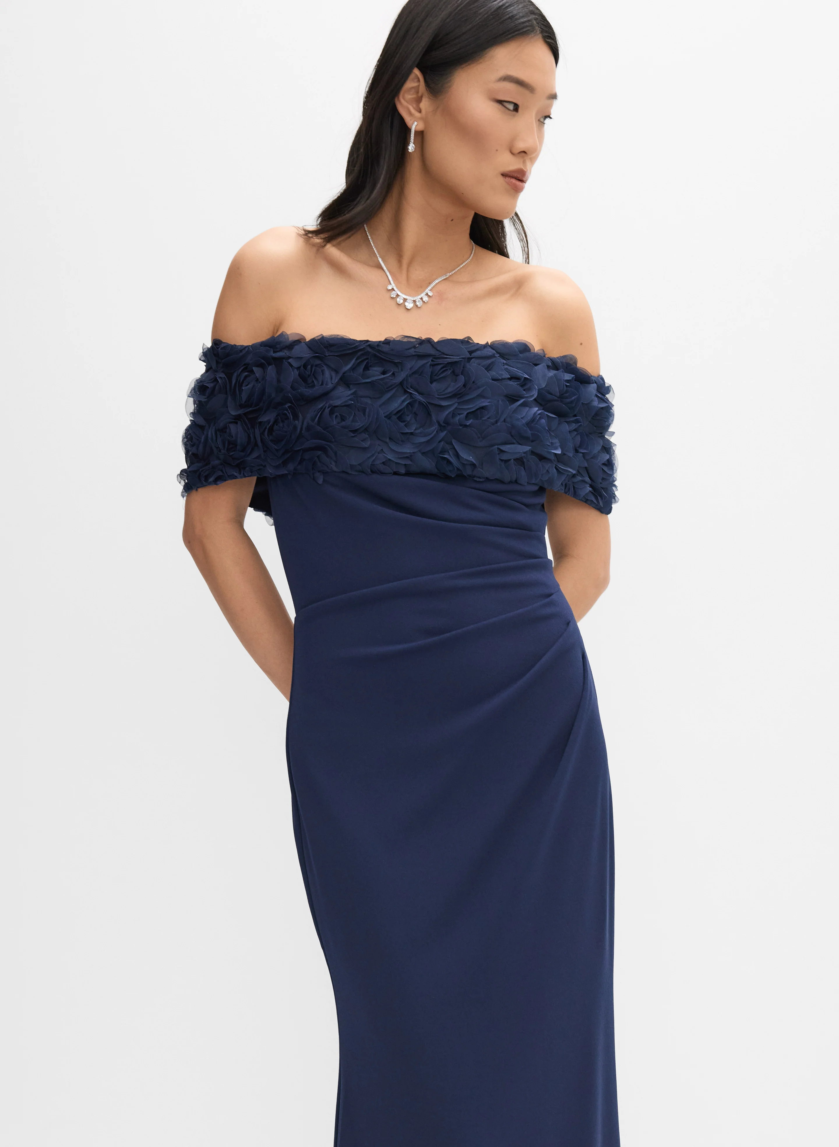 Off-The-Shoulder Crepe Dress - Image 5