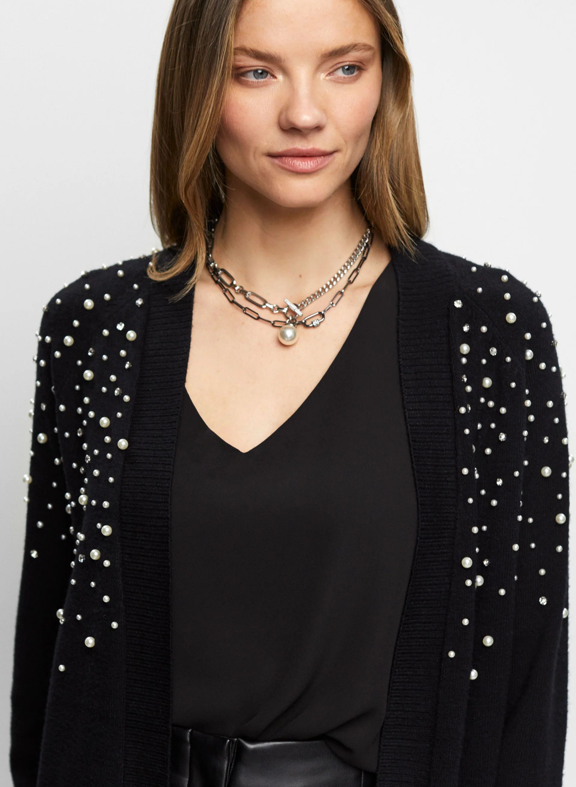 Pearl Detail Cardigan - Image 2