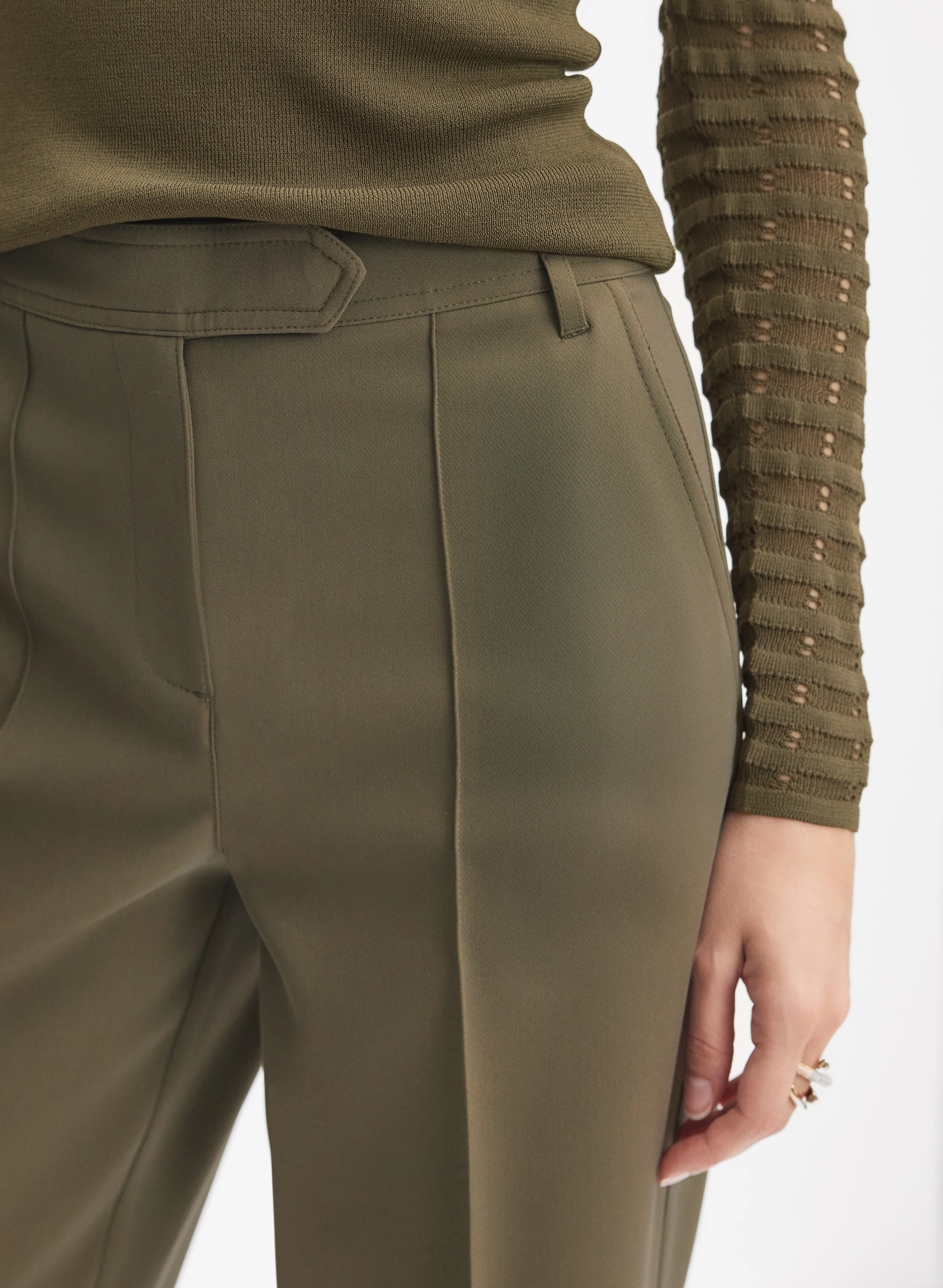 Pinched Seam Wide-Leg Trousers - Image 4
