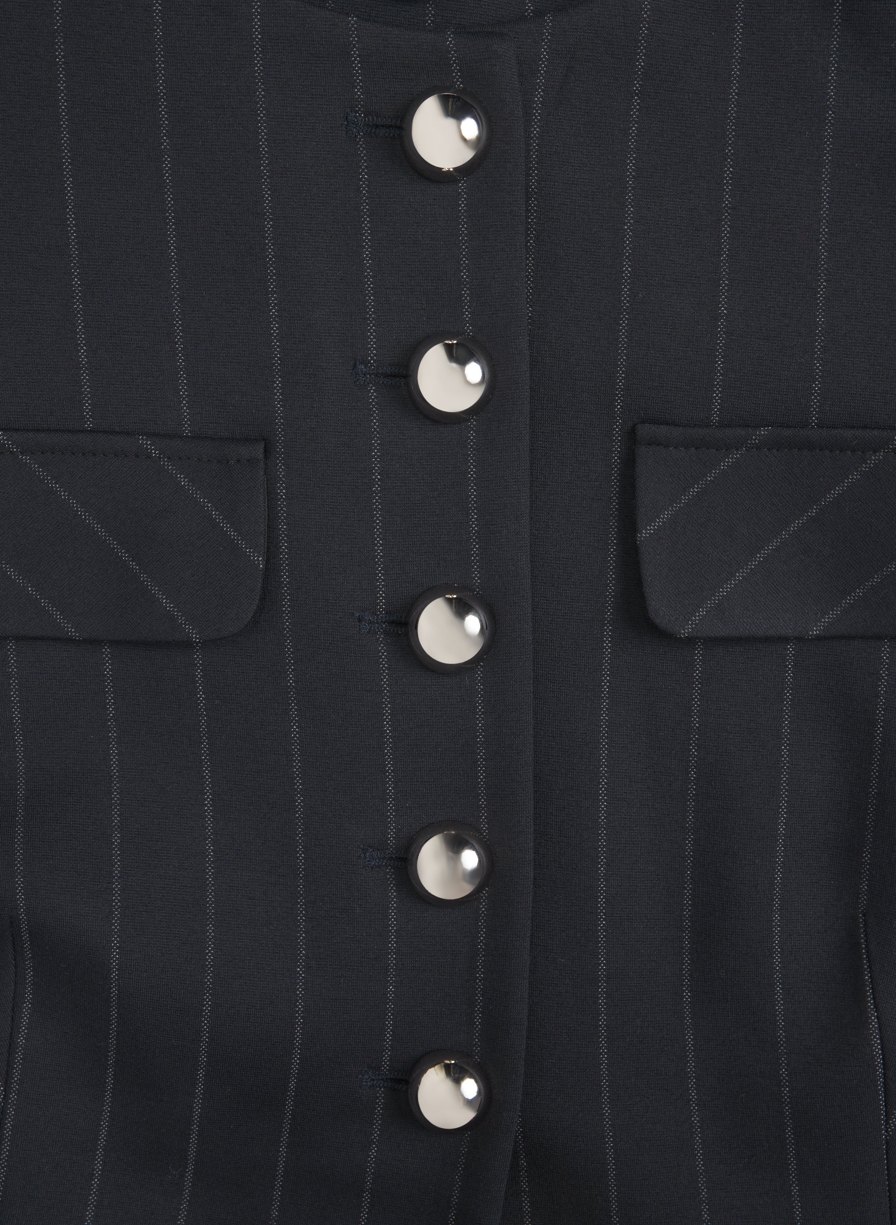 Pinstripe Long Blazer - Image 7