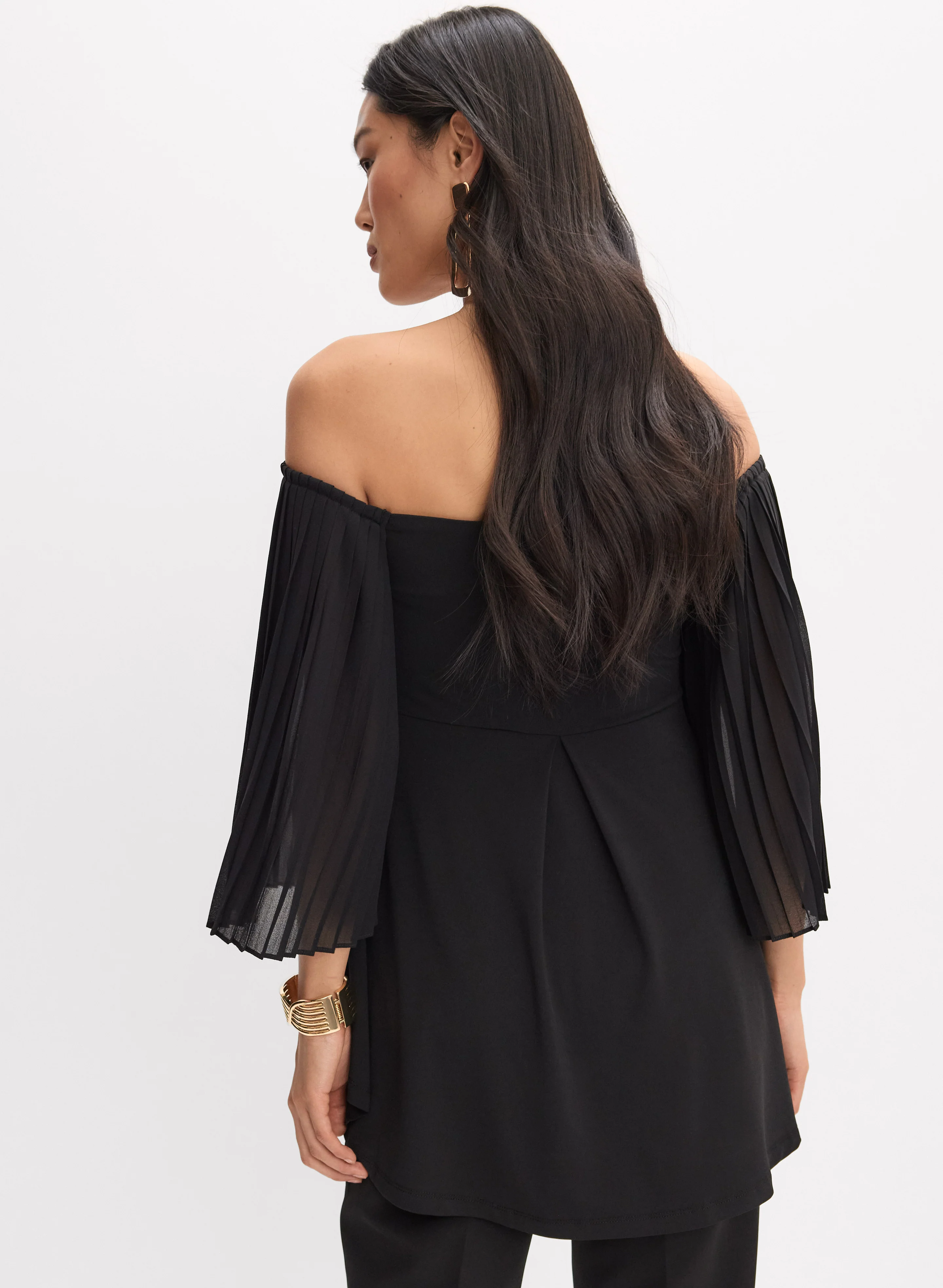 Pleated Chiffon Sleeve Tunic - Image 4